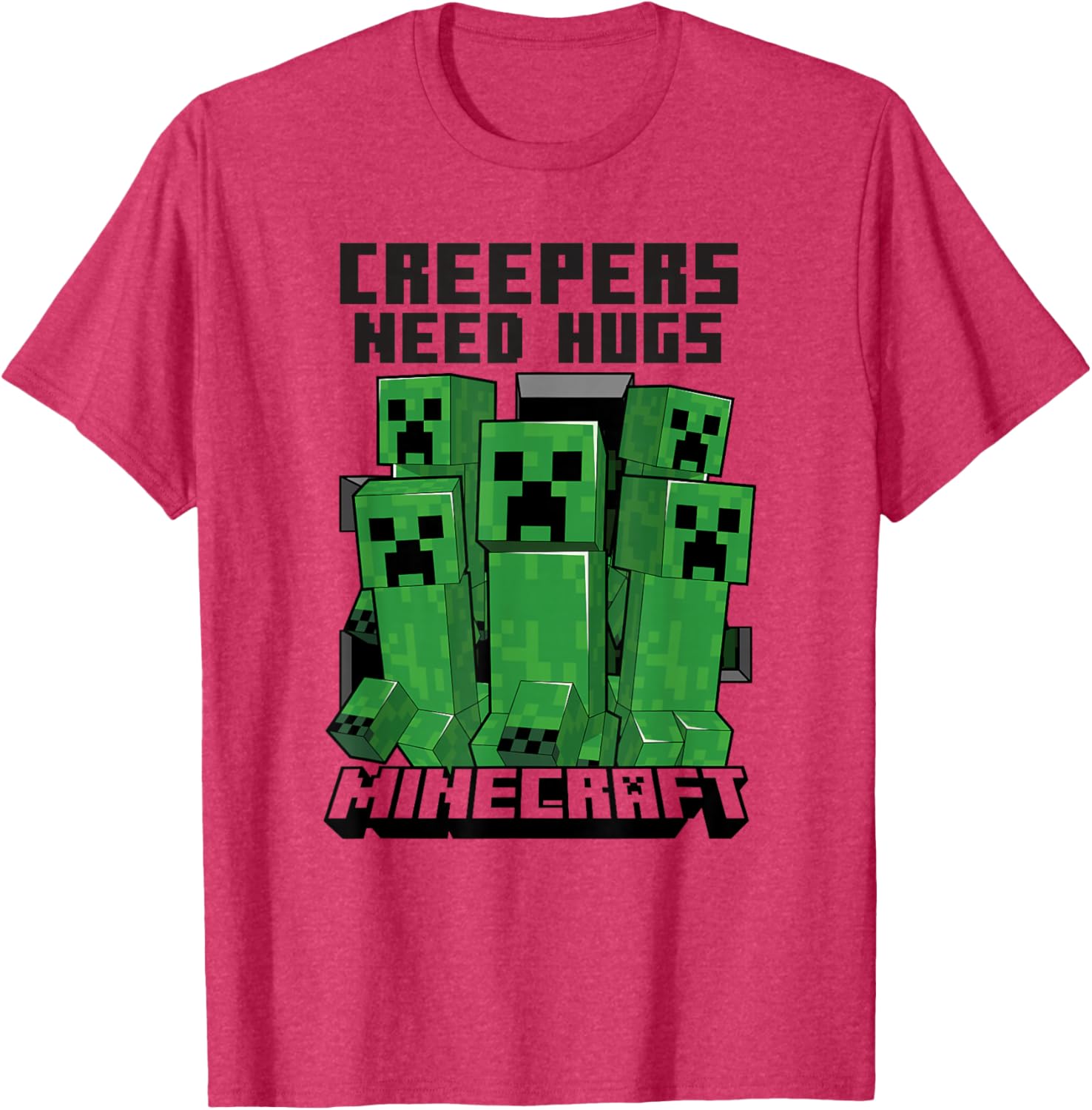 Minecraft Creepers Need Hugs March T-Shirt for Gamers and Fans - 4