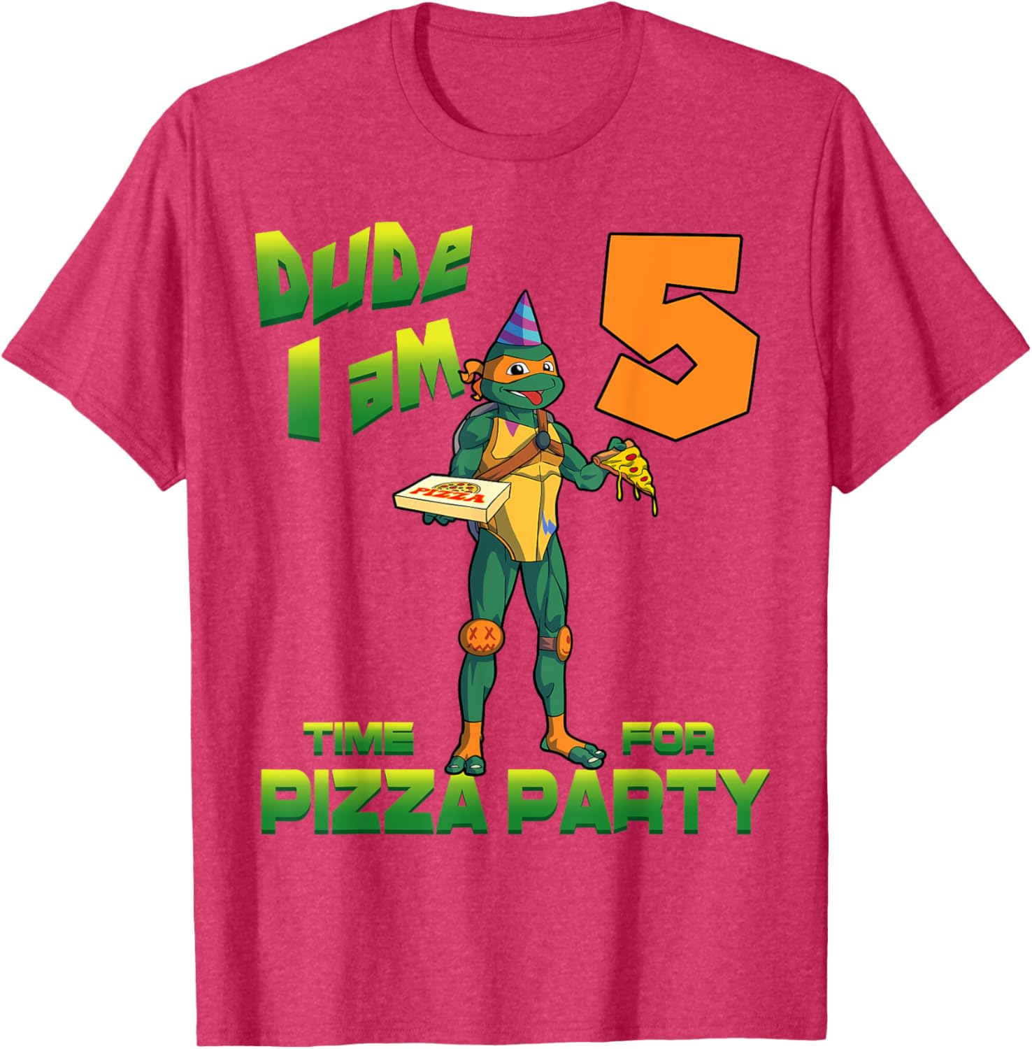 Mademark Teenage Mutant Ninja Turtles Michelangelo Pizza Party T-Shirt - 1