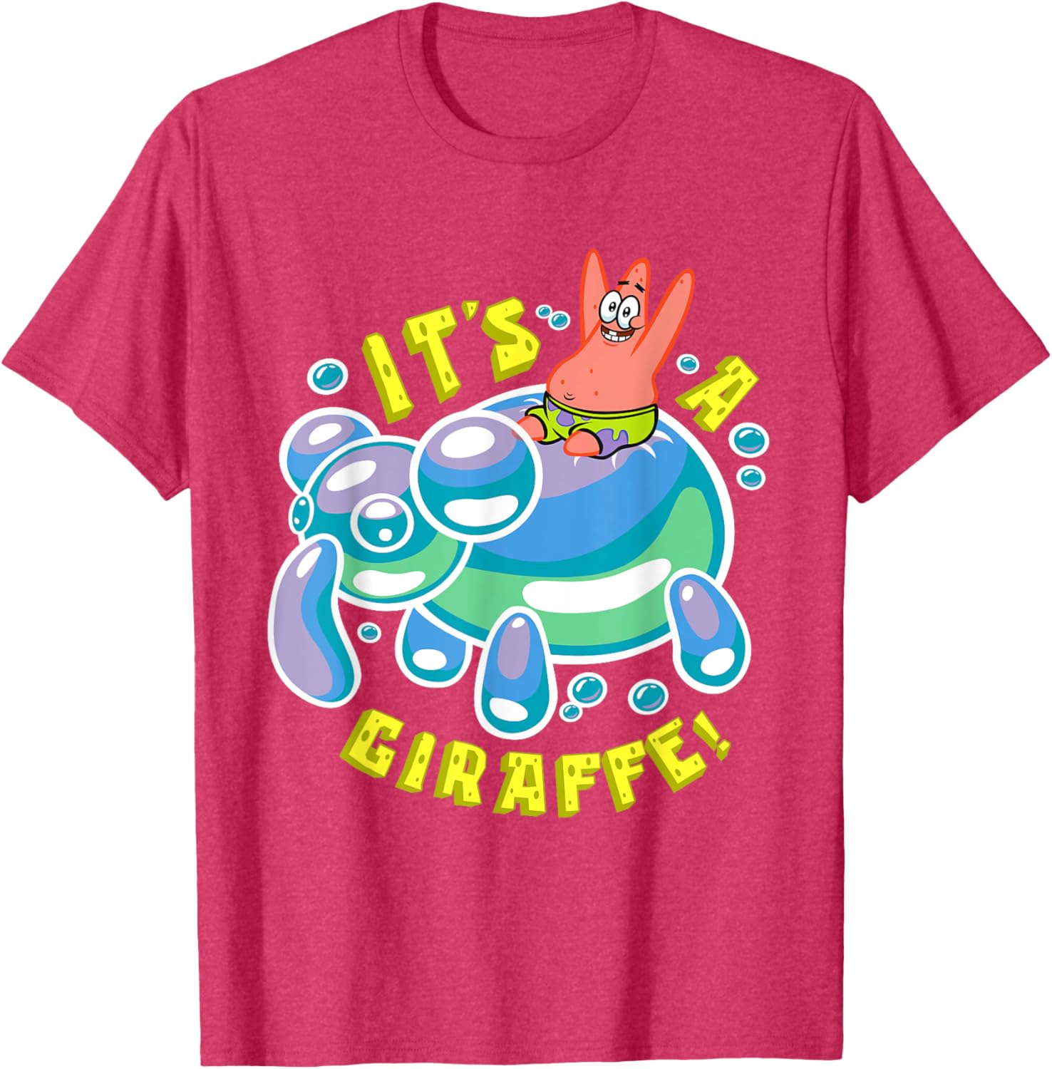 Mademark SpongeBob Patrick Star Riding Balloon Giraffe T-Shirt - 13