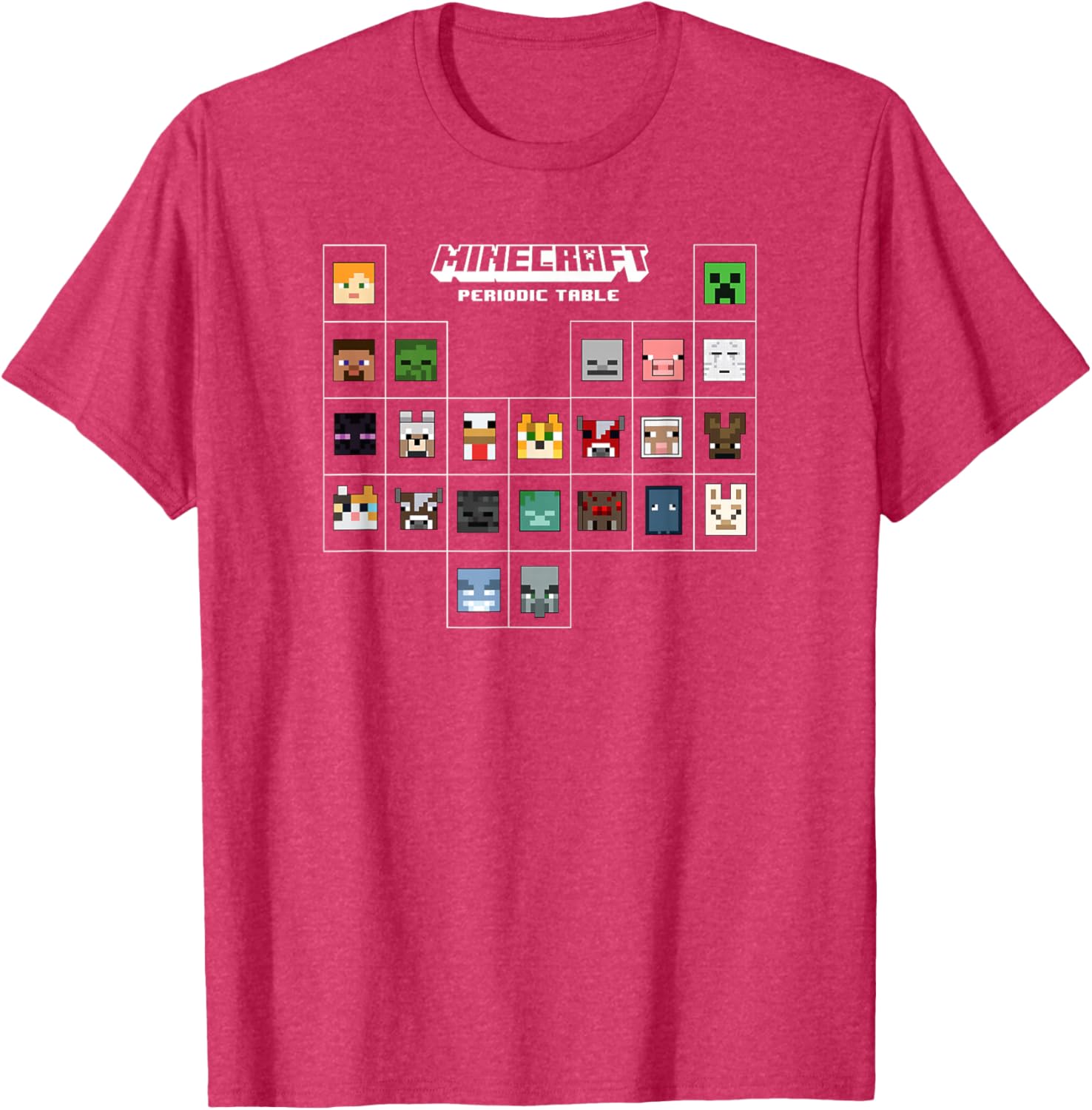 Minecraft Periodic Table Character Group T-Shirt for Fans and Gamers - 5