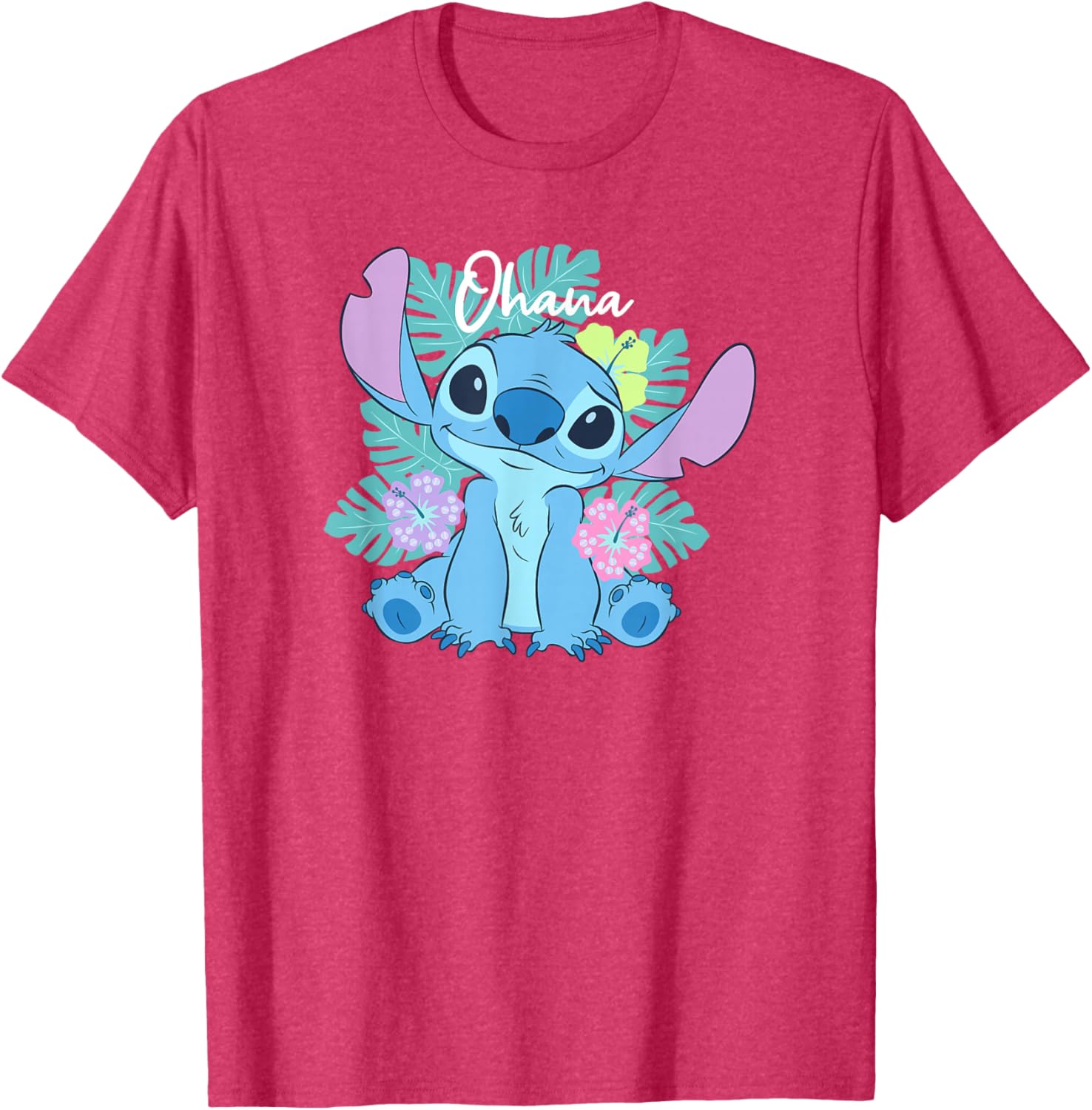 Disney Lilo and Stitch Ohana Floral Logo T-Shirt for Fun Family Style - 12
