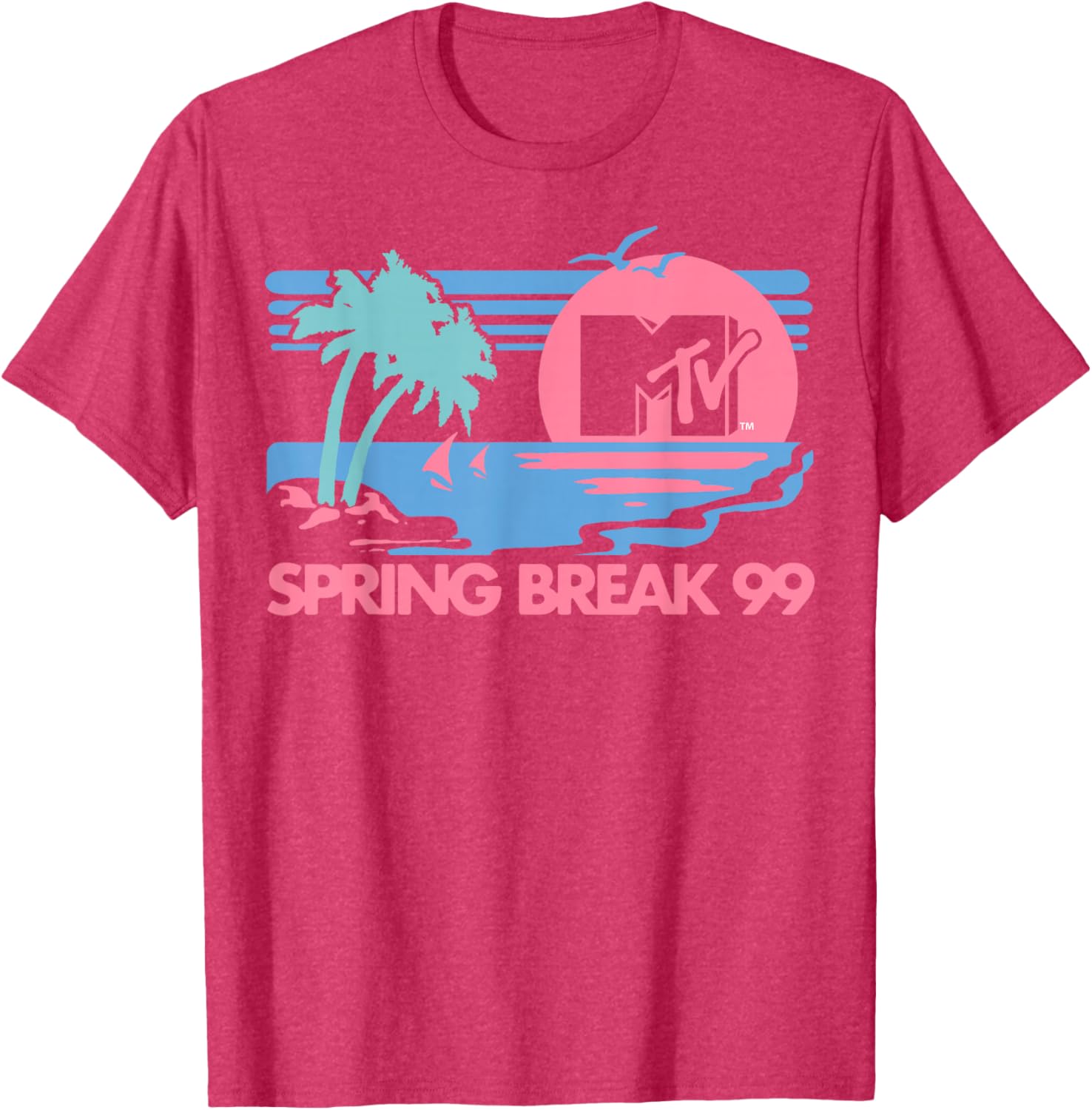 MTV Pastel Colors Spring Break Logo T-Shirt for Beach Fun and Style - 1