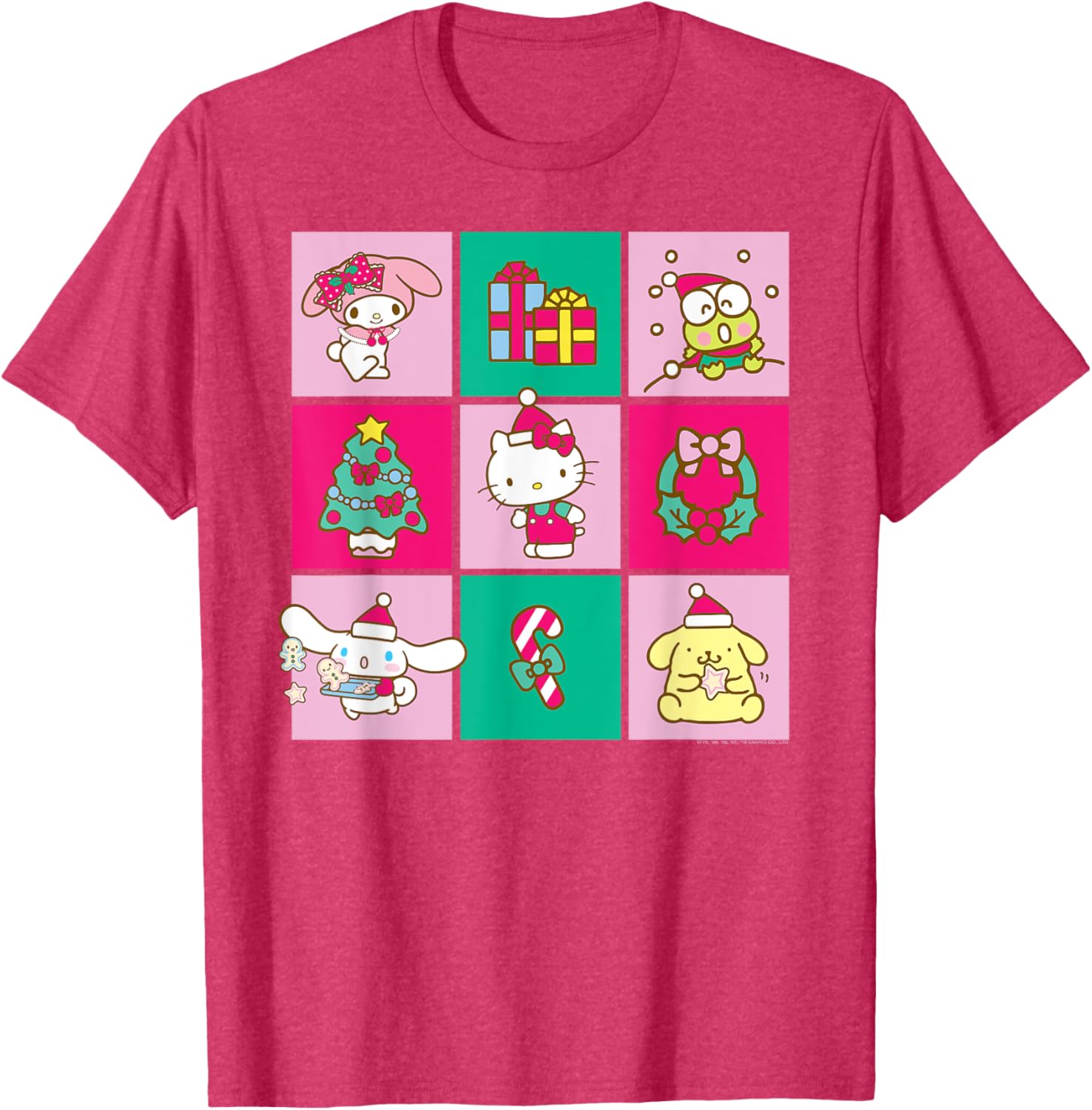 Hello Sanrio Friends Christmas Time Tee Shirt for Festive Fun and Style - 2