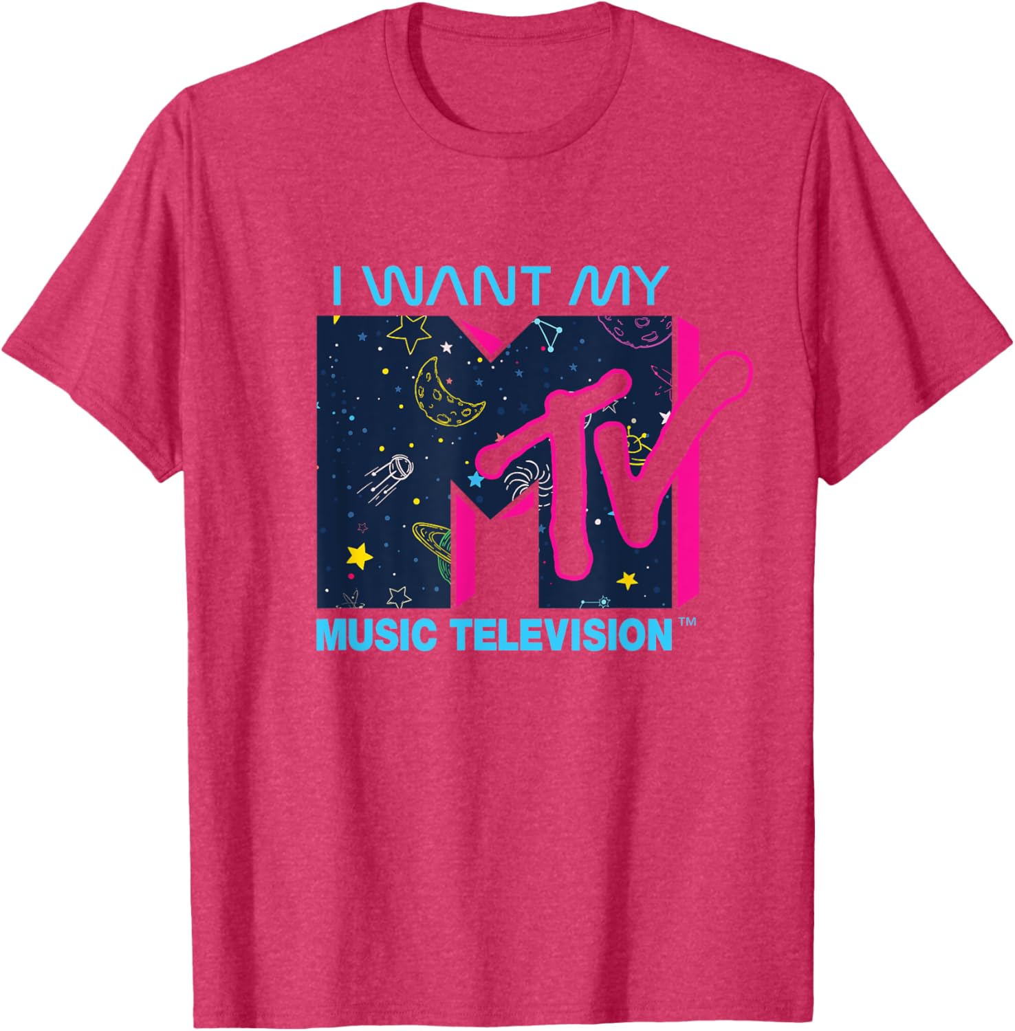 Mademark x MTV Official I Want My MTV Logo Space T-Shirt for Fans - 24