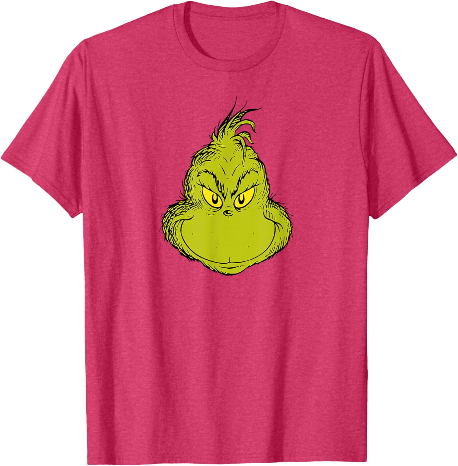 Classic Dr. Seuss Grinch Face T-Shirt for Fun Holiday Style - 8