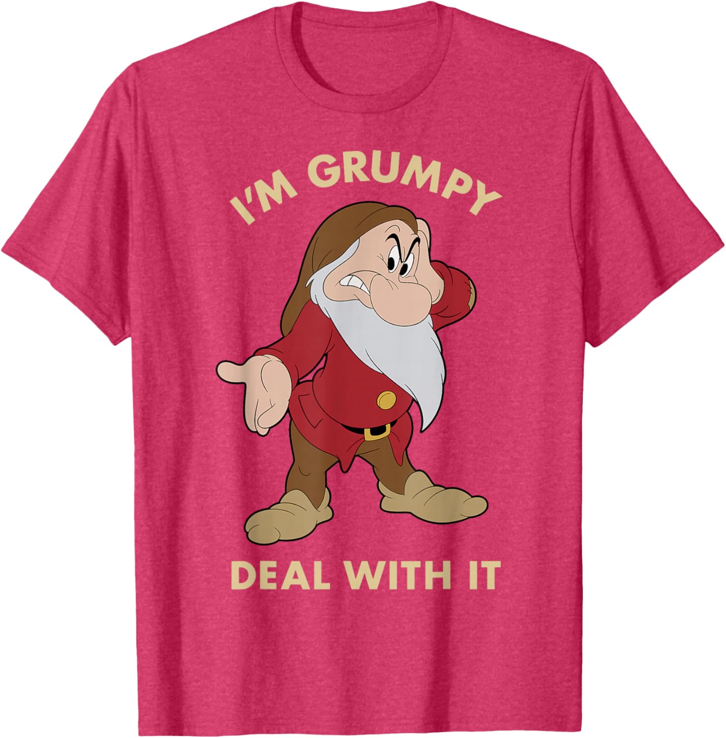 Disney Snow White Grumpy Deal With It Portrait T-Shirt for Fans - 2