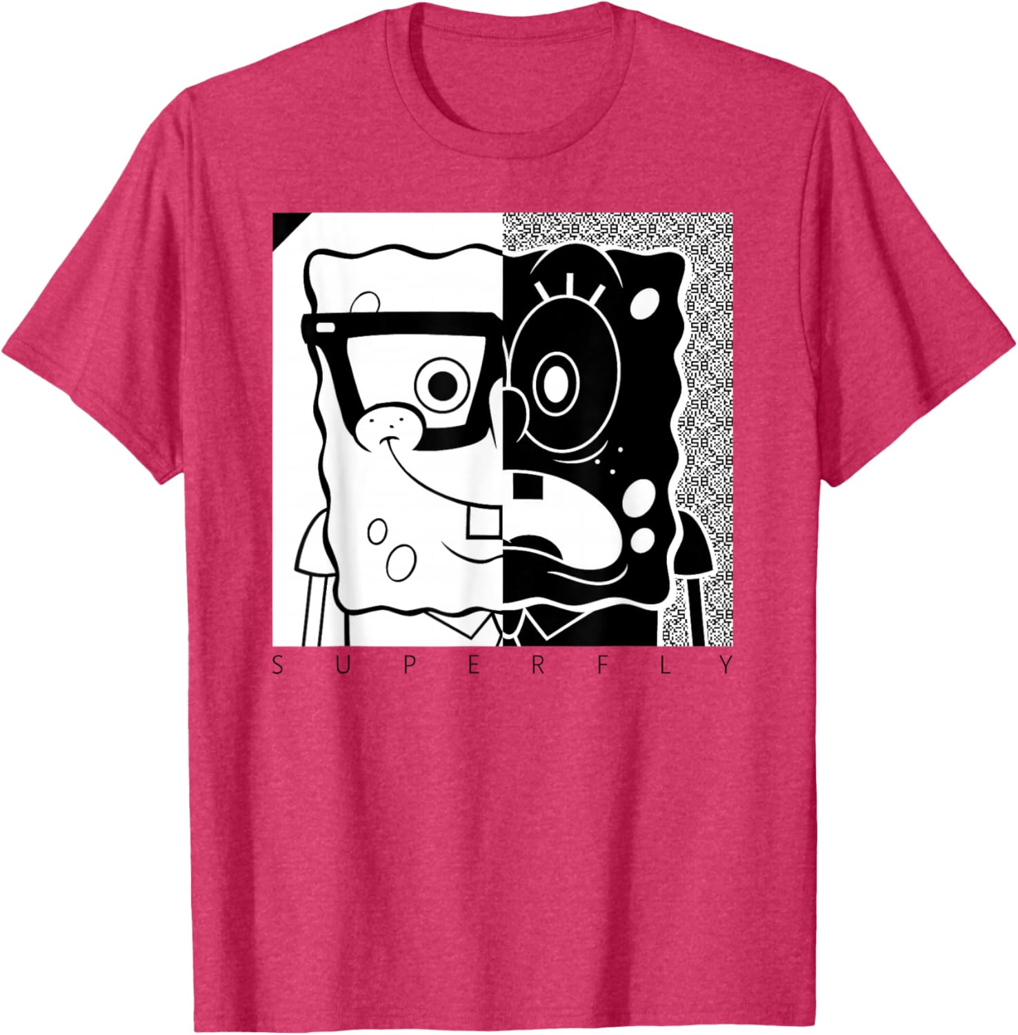 SpongeBob SquarePants Superfly Black and White T-Shirt for Fans - 8
