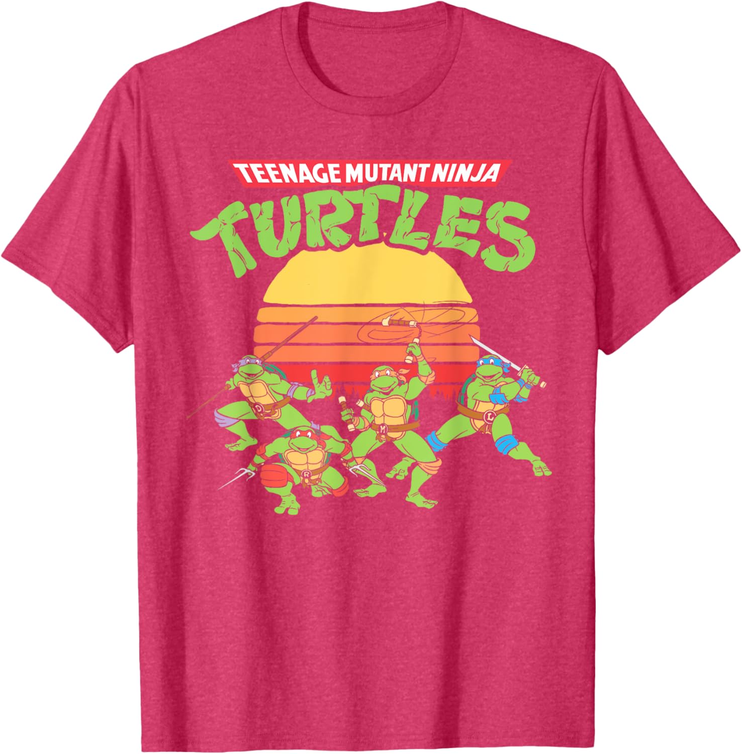 Mademark Teenage Mutant Ninja Turtles Retro Logo Eighties Sunset T-Shirt - 18