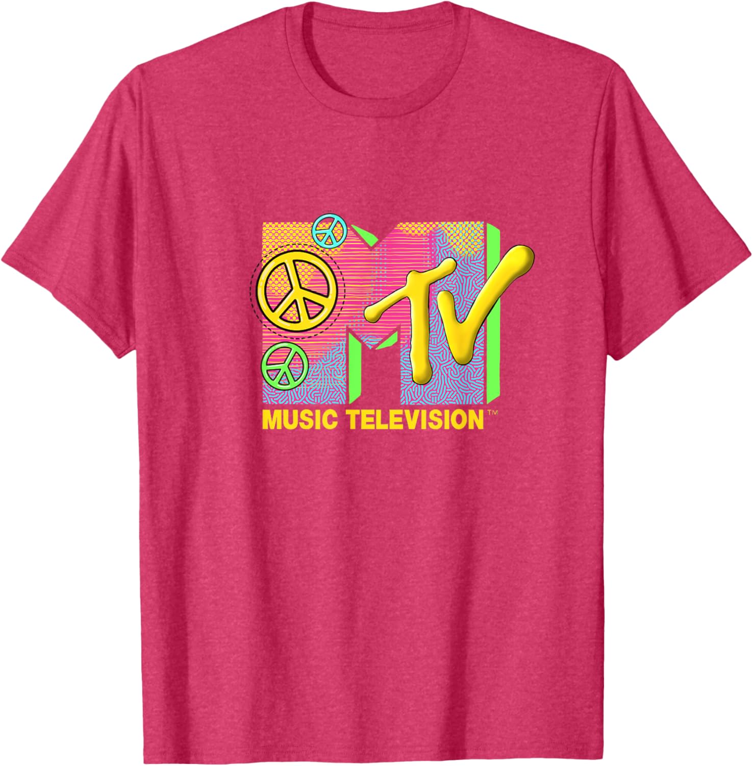 Mademark x MTV Peace Love Happiness T-Shirt - Official Logo Apparel - 5
