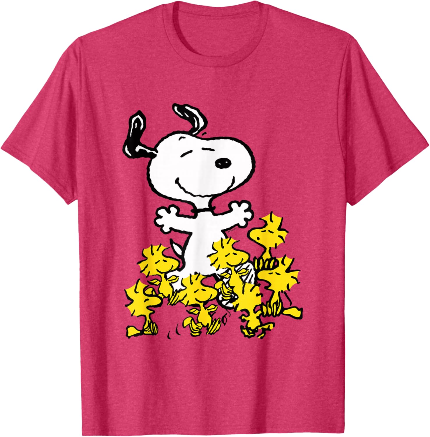 Peanuts Snoopy Chick Party Shirt Classic Fit Adult Black T-Shirt - 5