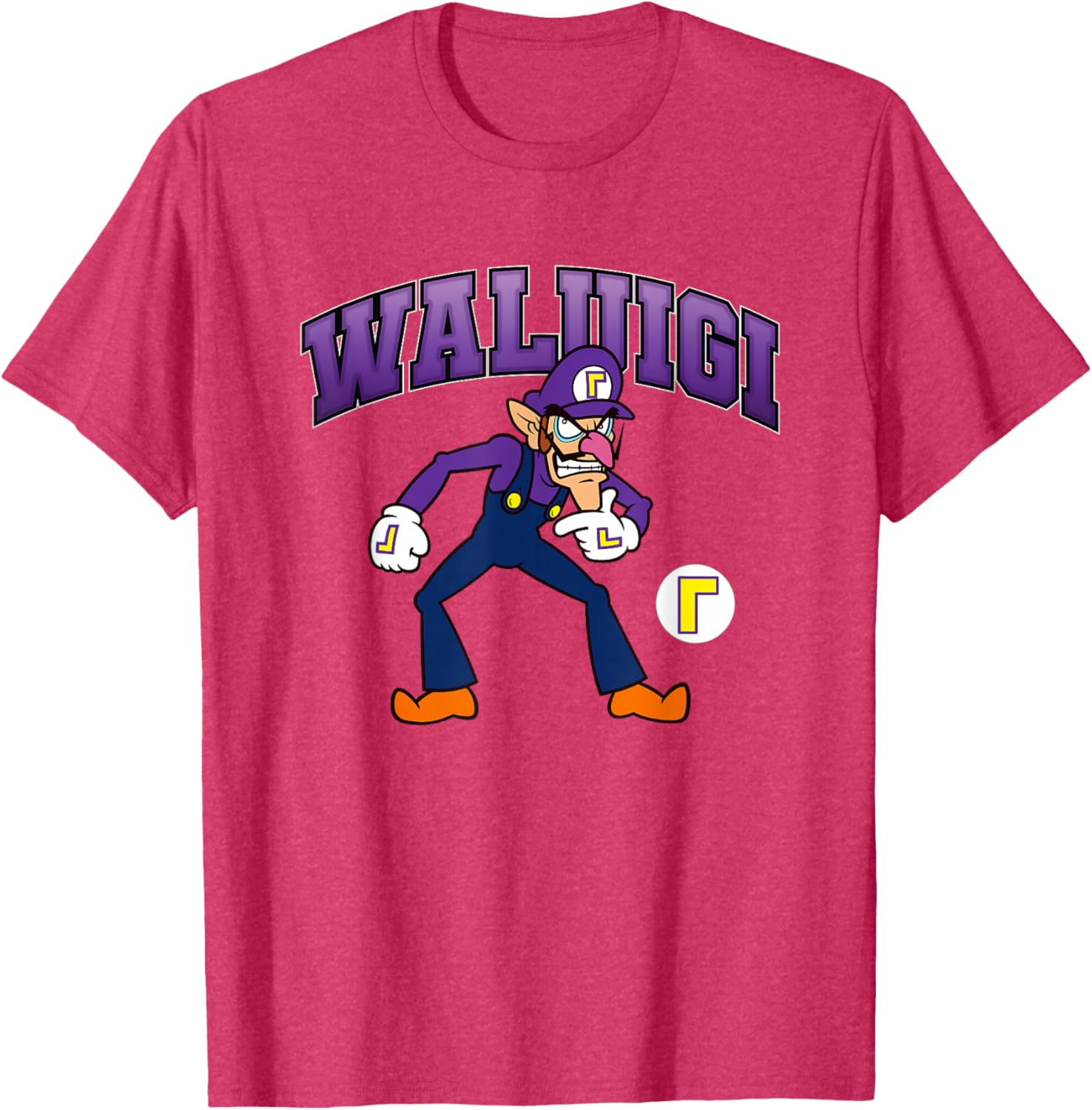 Super Mario Bros Waluigi Big Character Portrait T-Shirt for Fans - 4
