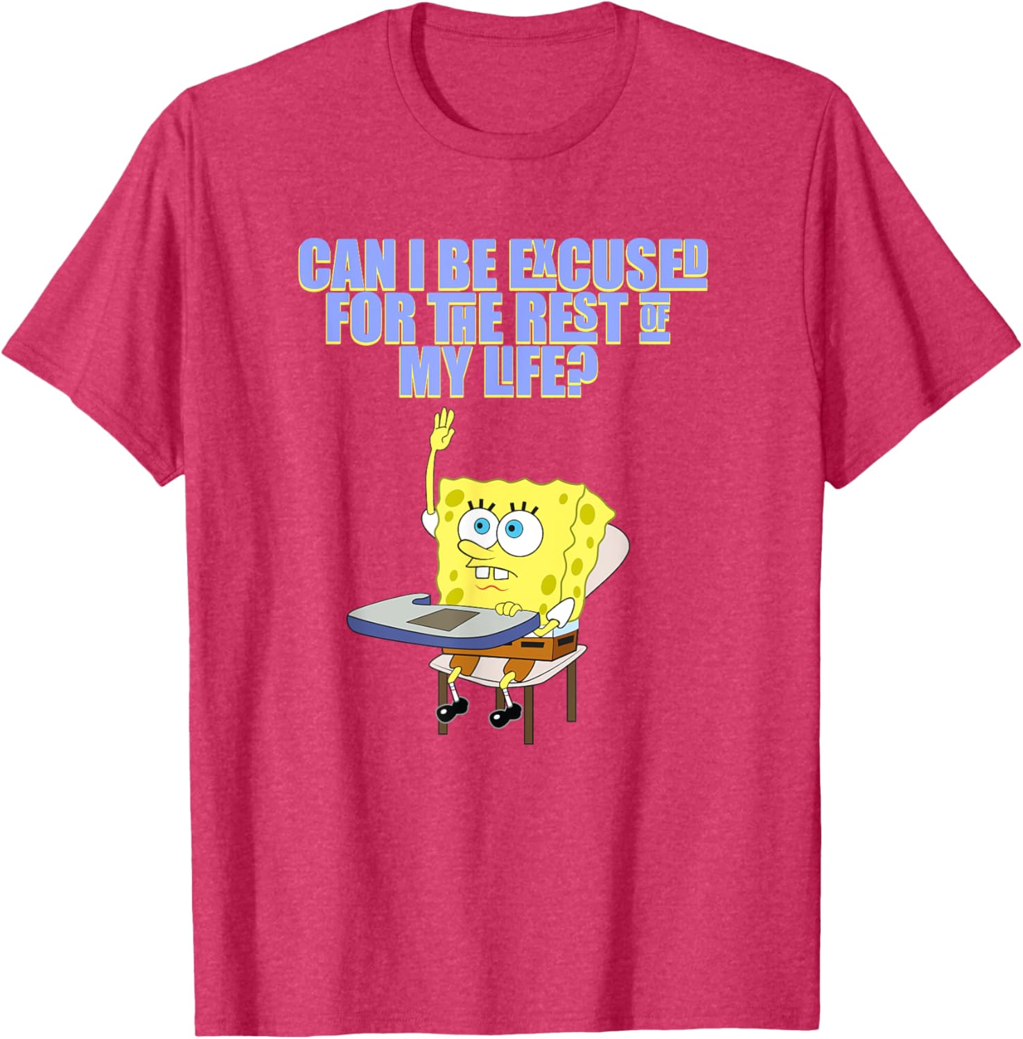 Mademark SpongeBob SquarePants Can I Be Excused T-Shirt for Fun Style - 8