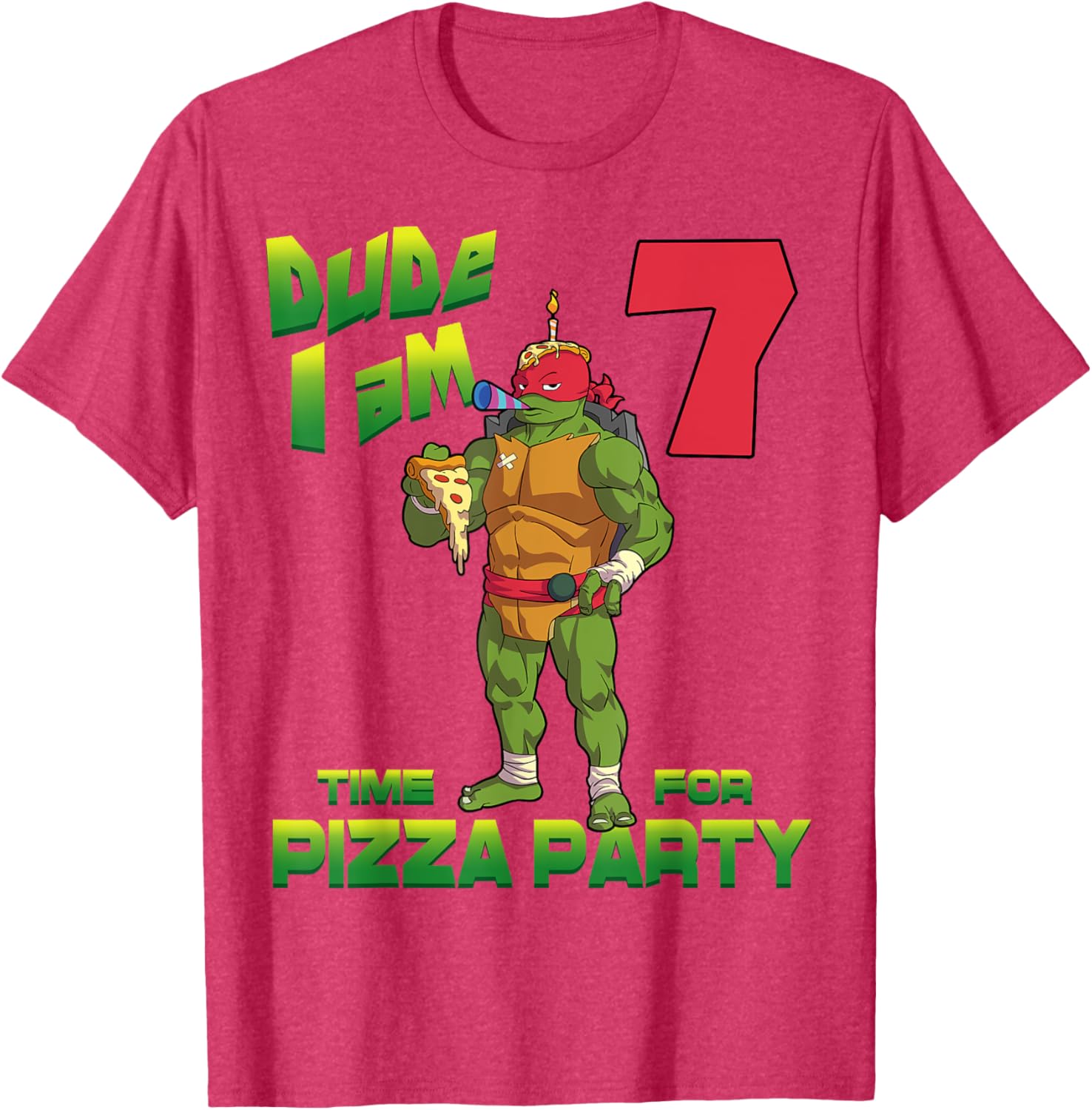 Mademark TMNT Raphael Pizza Party T-Shirt for 7 Year Olds - 20