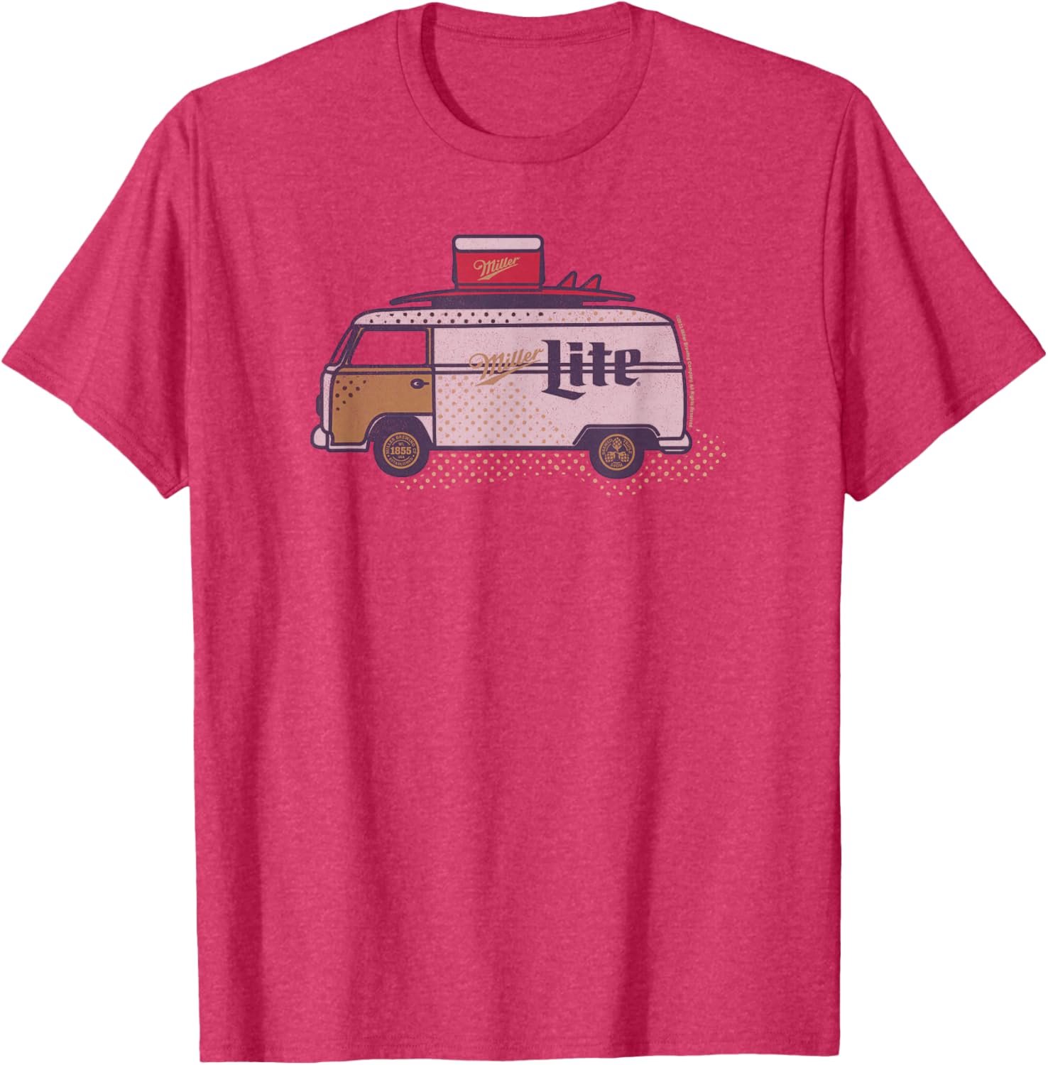 Coors Classic Miller Lite Surf Van Design T-Shirt for Casual Style - 7