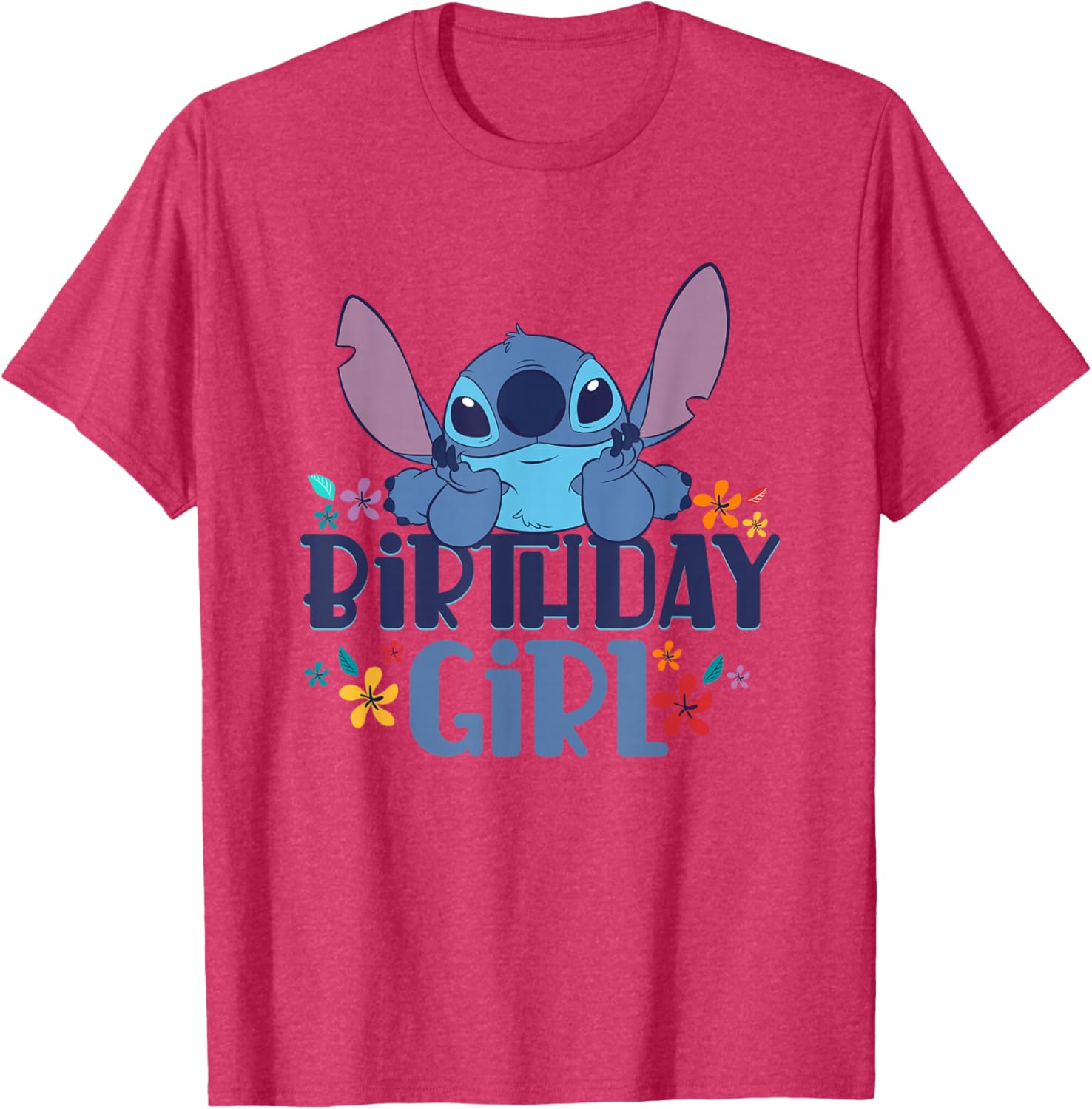 Disney Lilo & Stitch Birthday Girl Floral Logo T-Shirt for Kids - 2