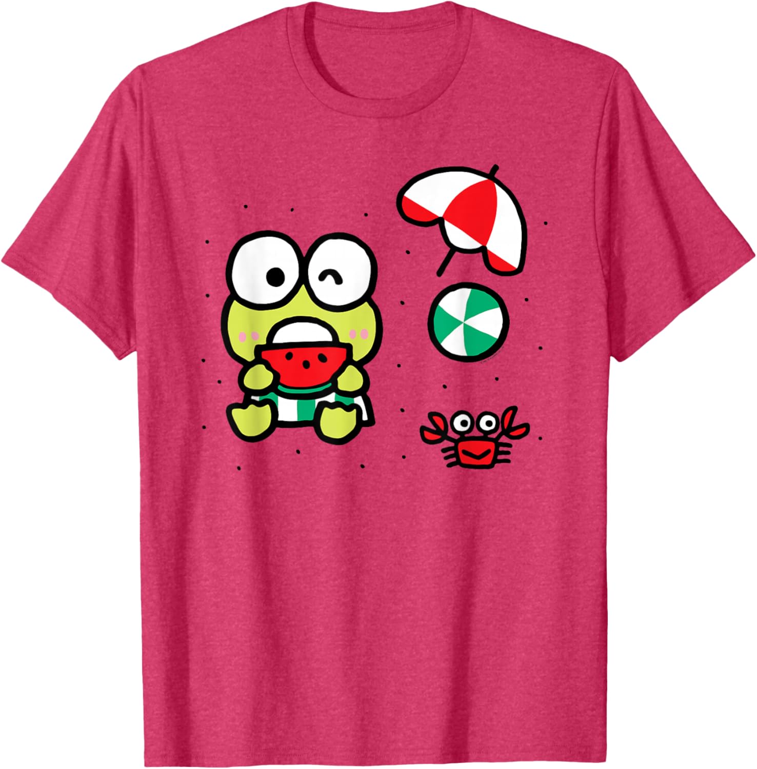 Keroppi Beach Summer Watermelon T-Shirt Fun and Cute Summer Apparel - 12