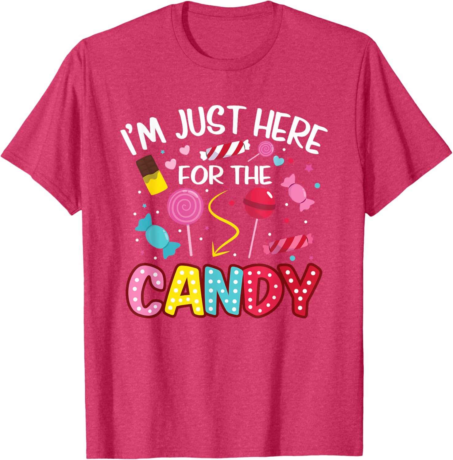Cute I'm Just Here For The Candy Lollipop Halloween T-Shirt for Kids - 5