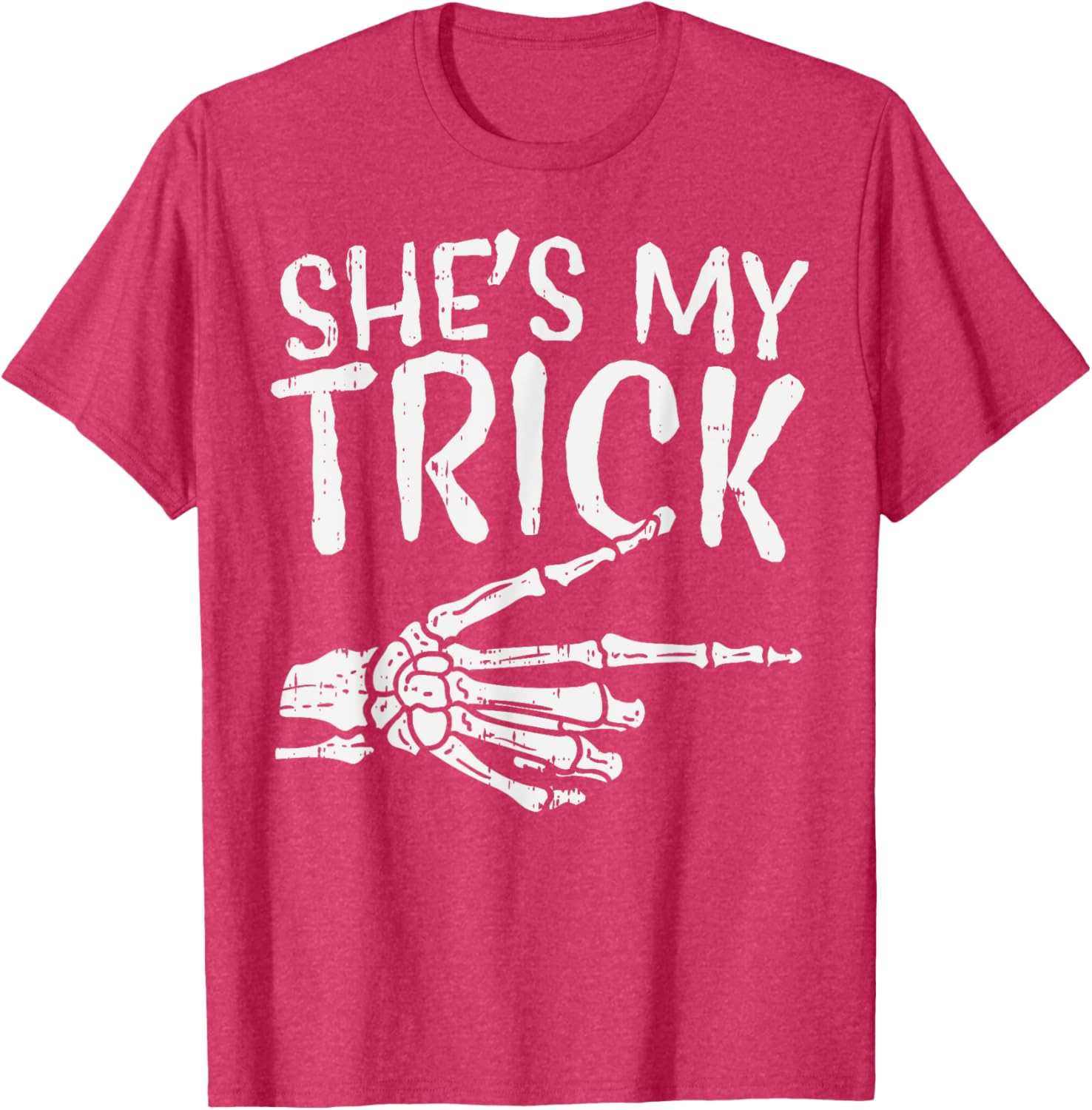 Cute Boyfriend T-Shirt for Matching Halloween Costume - She’s My Trick Design - 8