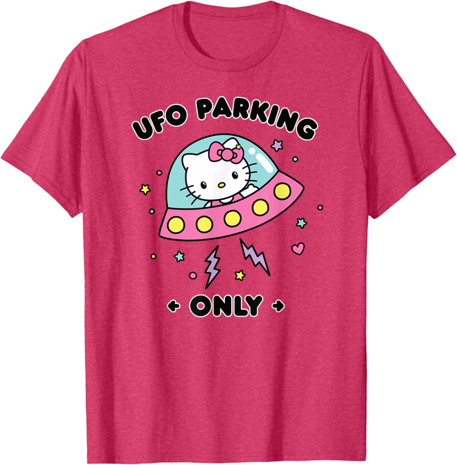 Hello Kitty UFO Parking Only Area 51 Alien Spaceship T-Shirt for Fun Lovers - 2