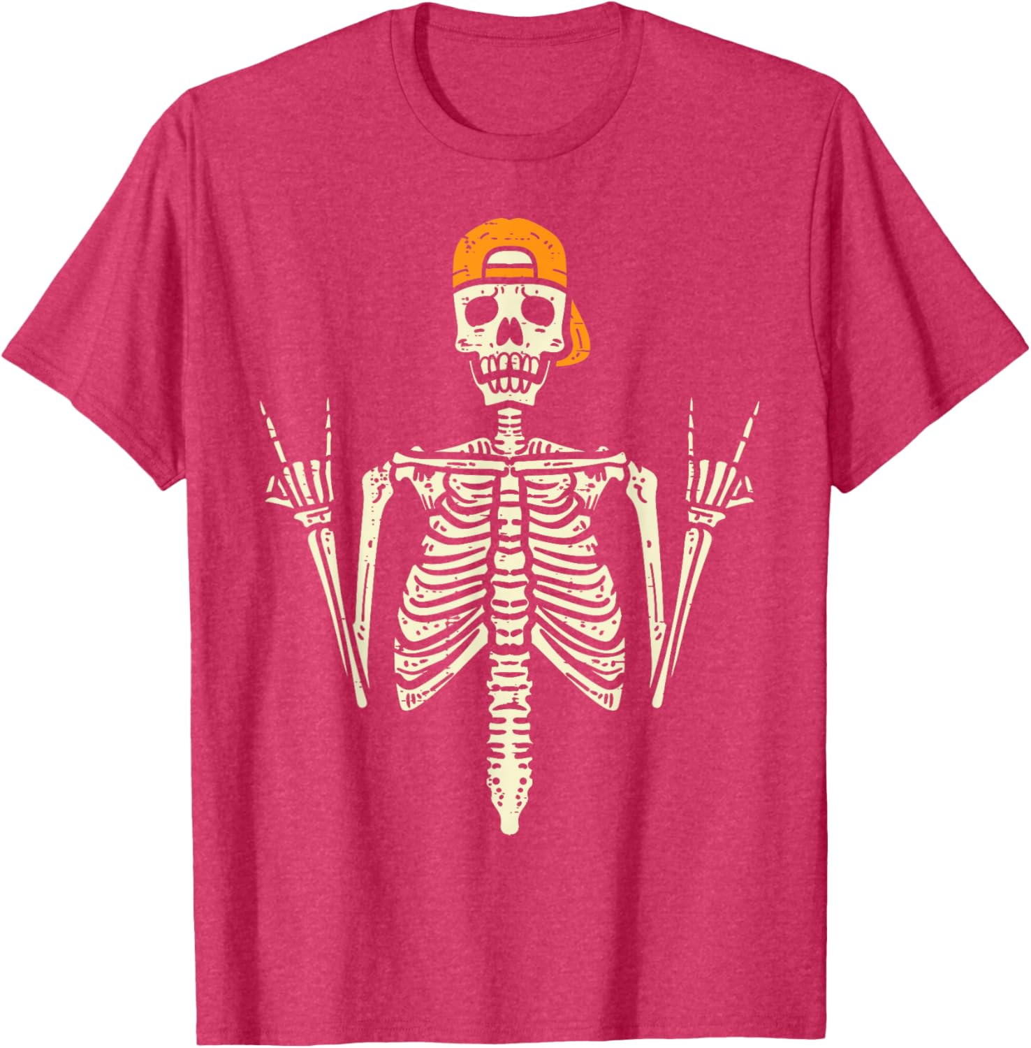 Cool Rocker Skeleton Cap Skater T-Shirt for Halloween Punk Rock Style - 6