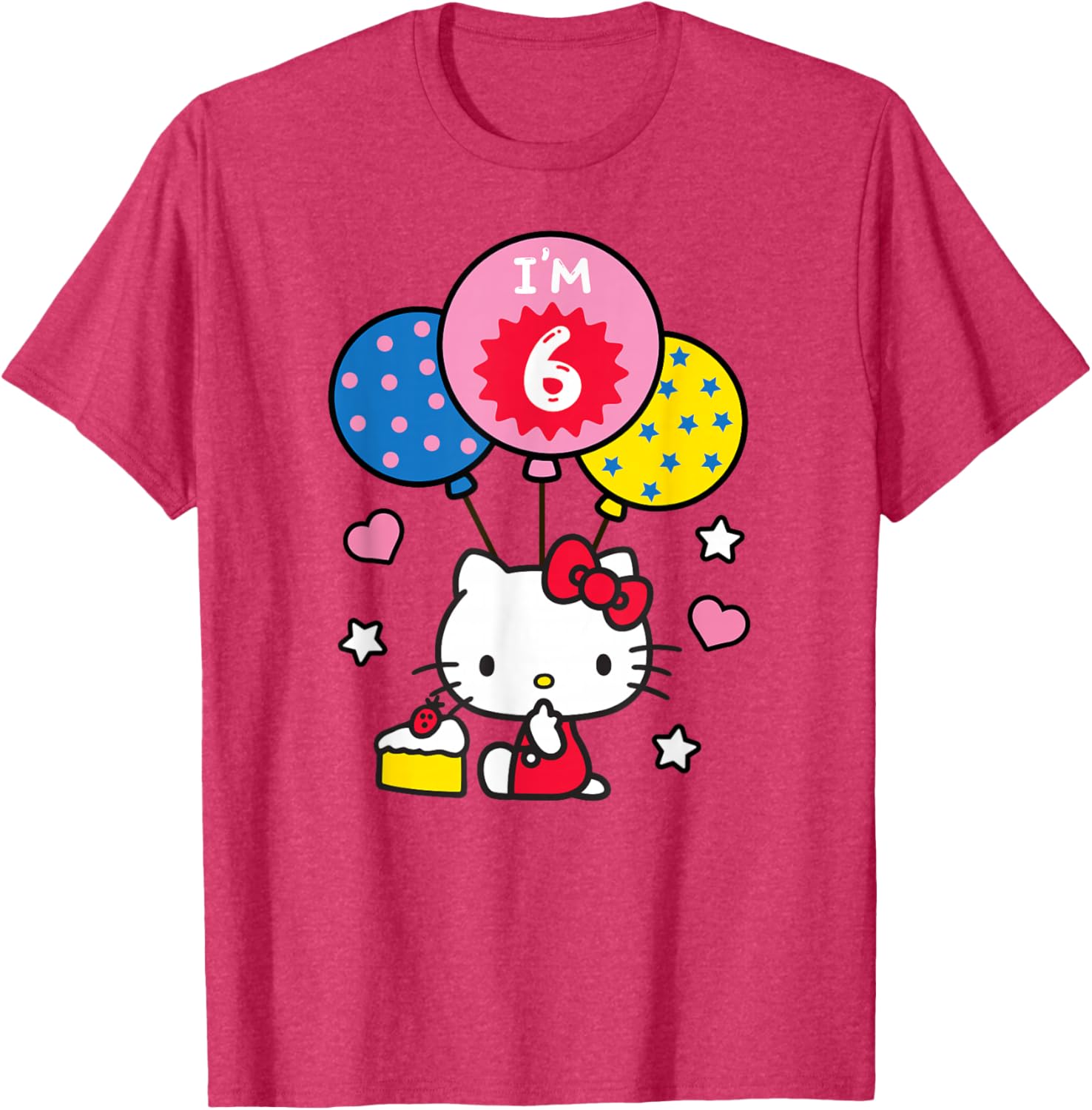 Hello Kitty I'm 6 Birthday T-Shirt Cute Kids Clothing for Celebrations - 8