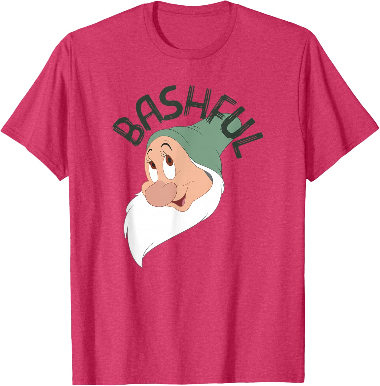 Disney Snow White Bashful Big Face T-Shirt for Kids and Adults - 1