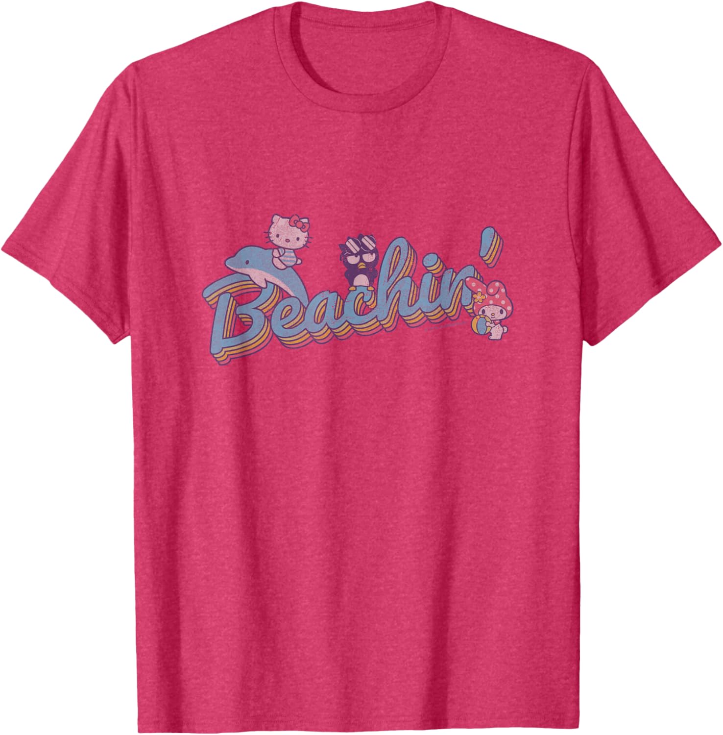 Hello Kitty My Melody Badtz-Maru Summer Vibes T-Shirt for Fun Beach Days - 7