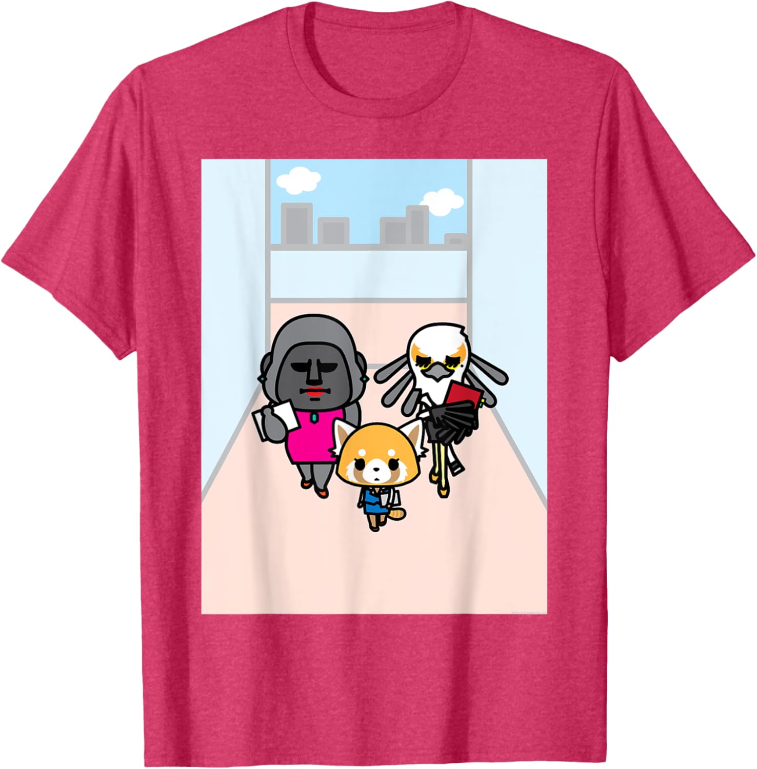 Aggretsuko Office Girl Gang Tee Shirt Fun Graphic T-Shirt for Fans - 5