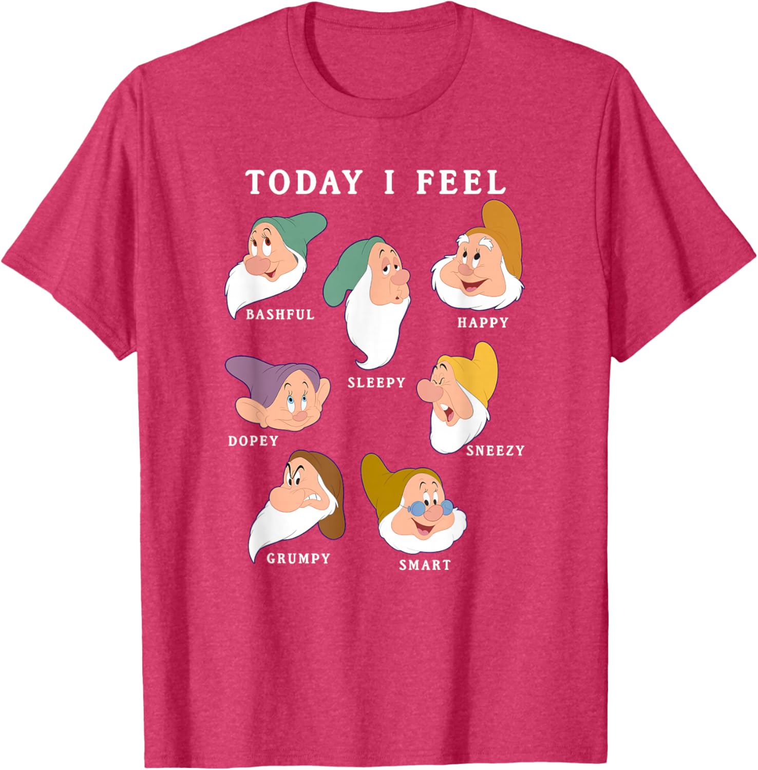 Disney Snow White T-Shirt with Seven Dwarfs Expressions for Fans - 1