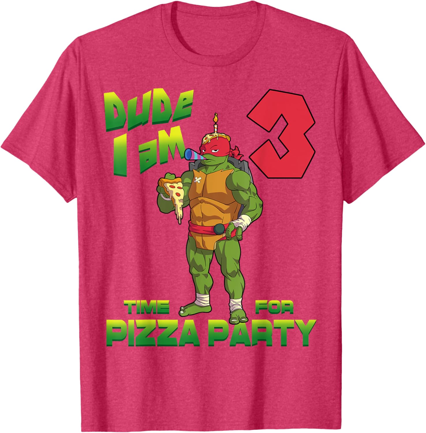 Mademark TMNT Raphael Pizza Birthday T-Shirt for 3 Year Old Kids - 5