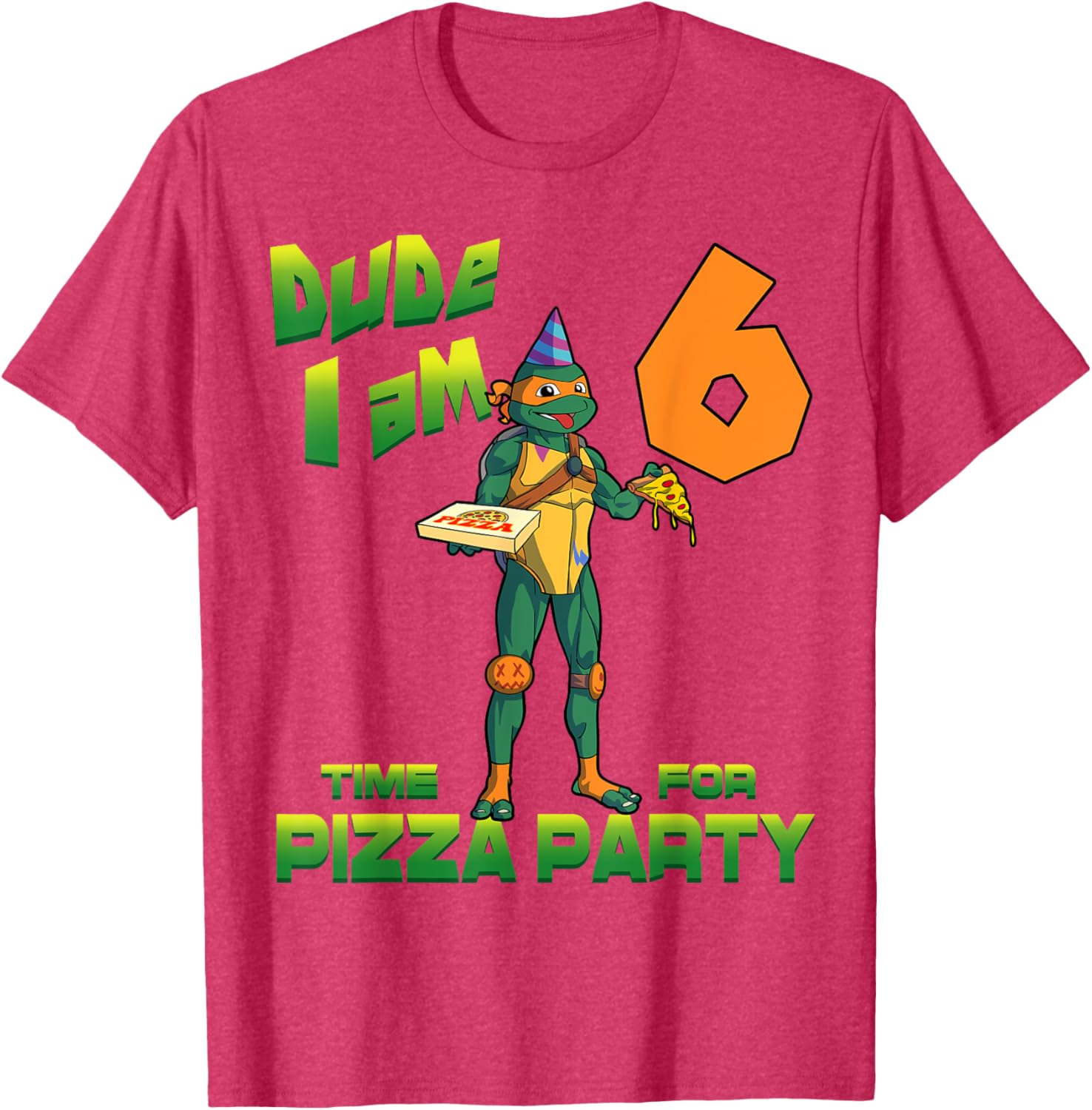 Mademark TMNT Michelangelo Pizza Birthday T-Shirt for 6 Year Olds - 13