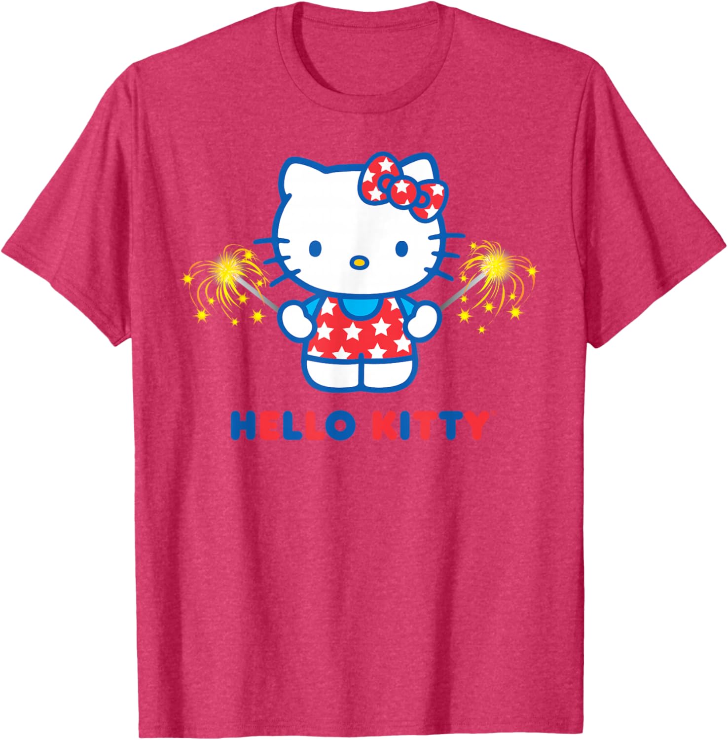 Hello Kitty Fireworks Patriotic Star T-Shirt for USA Celebrations - 17