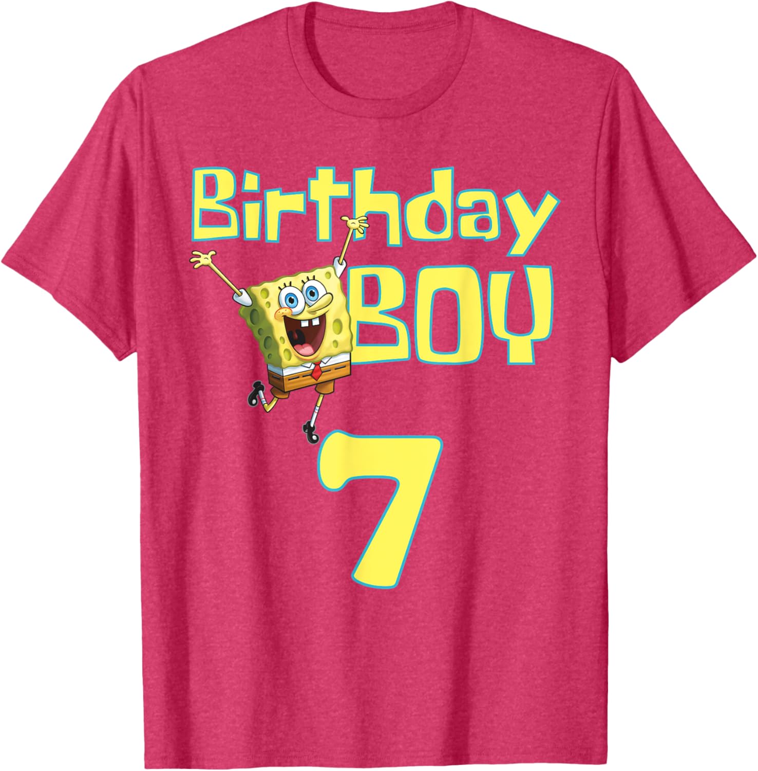 SpongeBob SquarePants Birthday Boy 7 T-Shirt for Fun Celebrations - 7