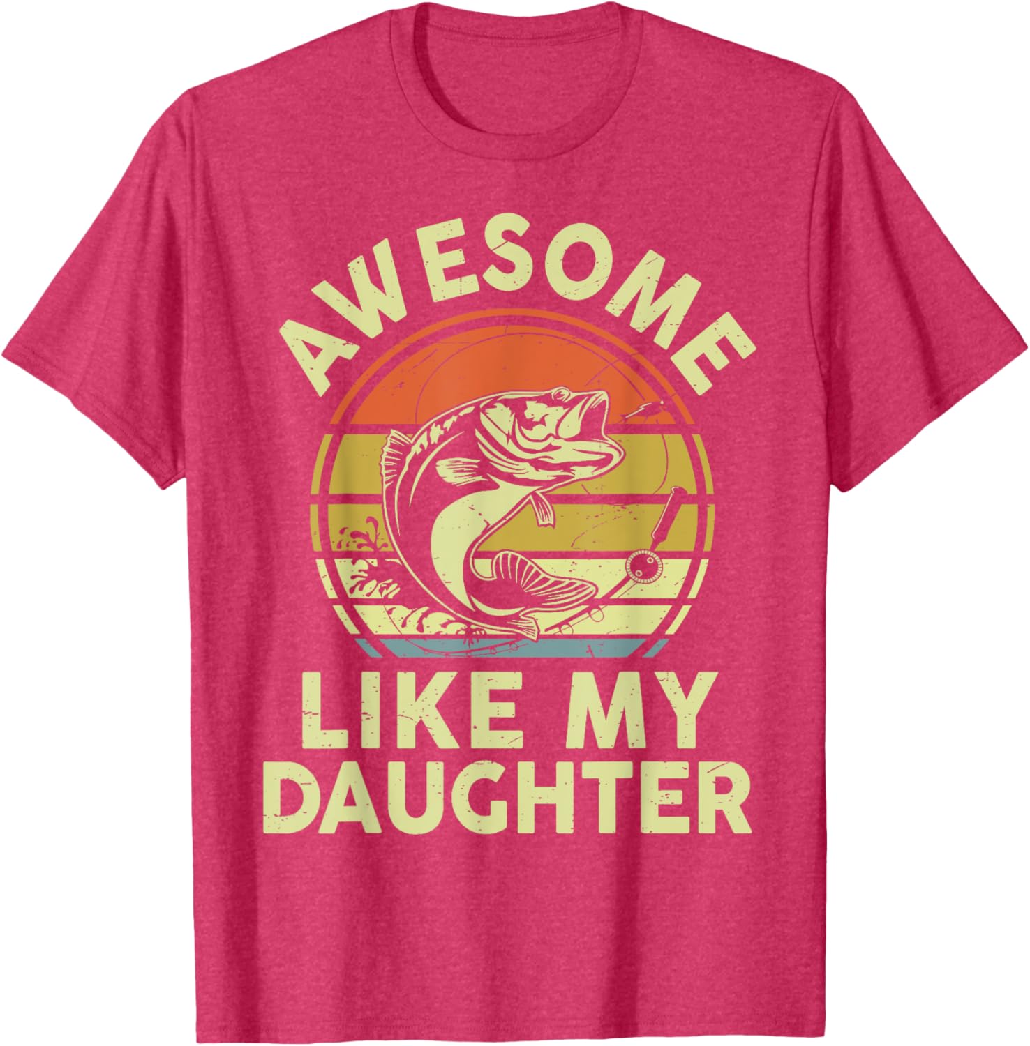Bass Fish Dad T-Shirt Funny Papa Fishing Apparel for Daughters Love - 6