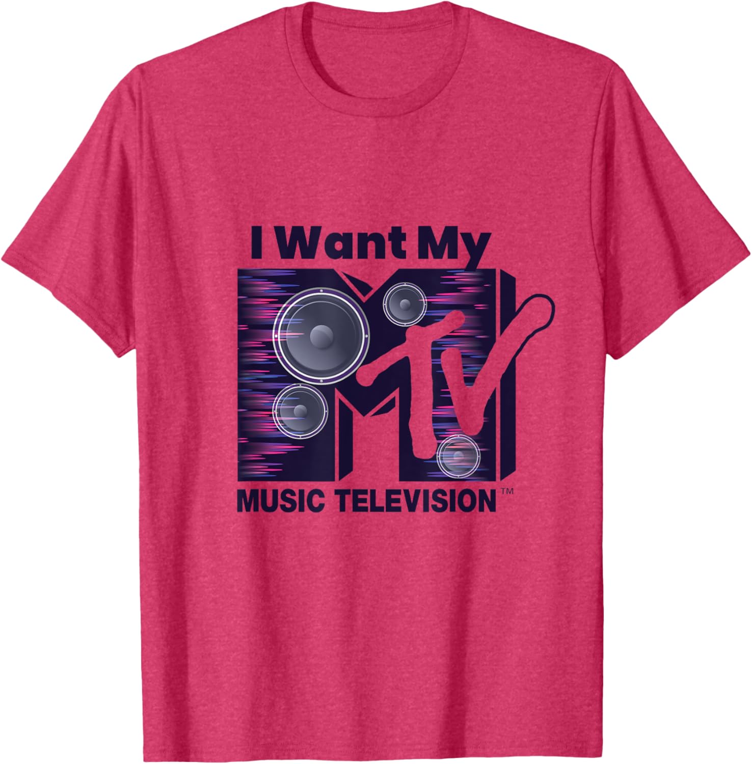 Mademark x MTV Violet Blue T-Shirt with Iconic Logo and Boom Box Design - 20