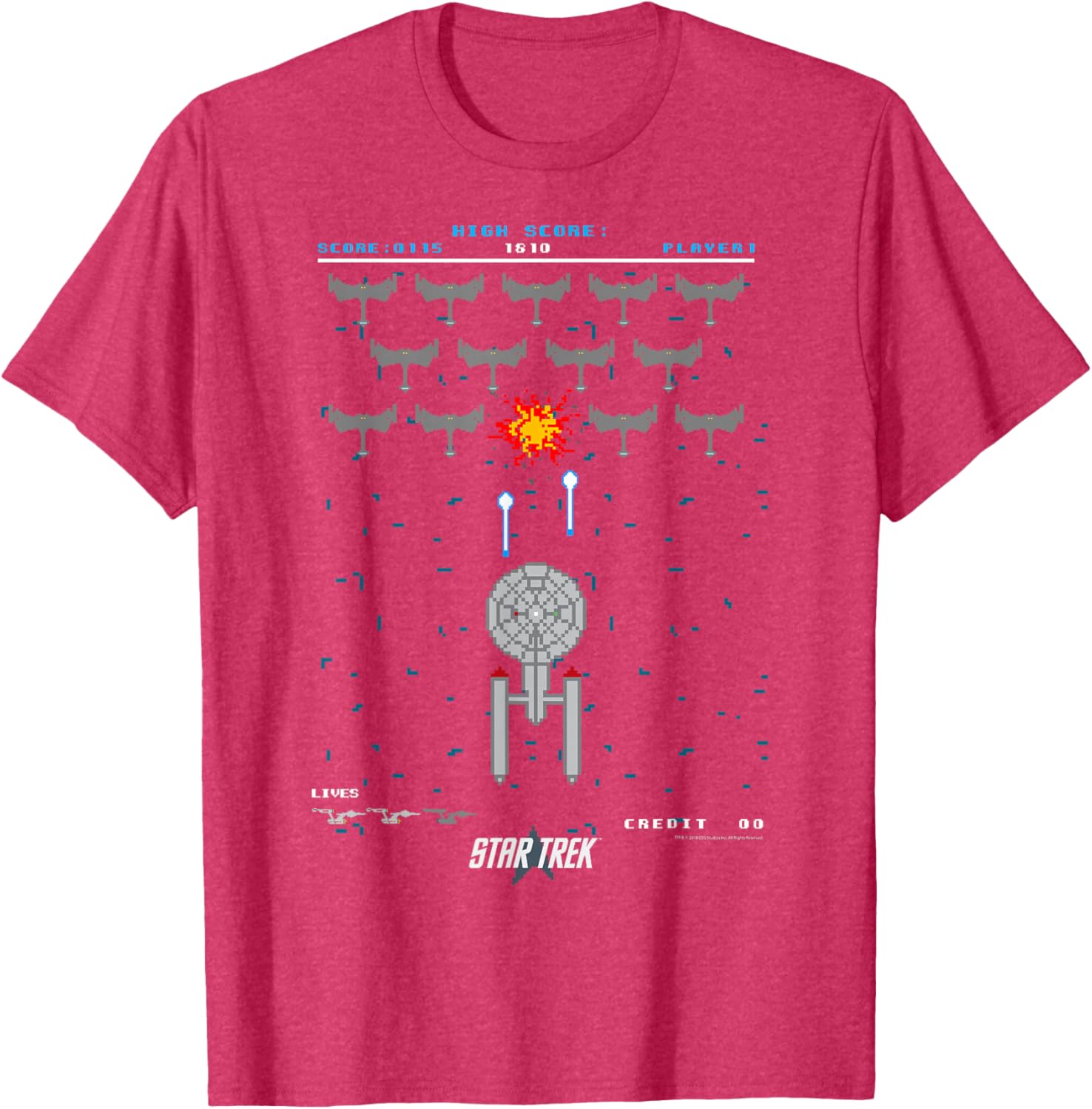 Star Trek Original Series Pixel Space Battle T-Shirt for Fans - 6