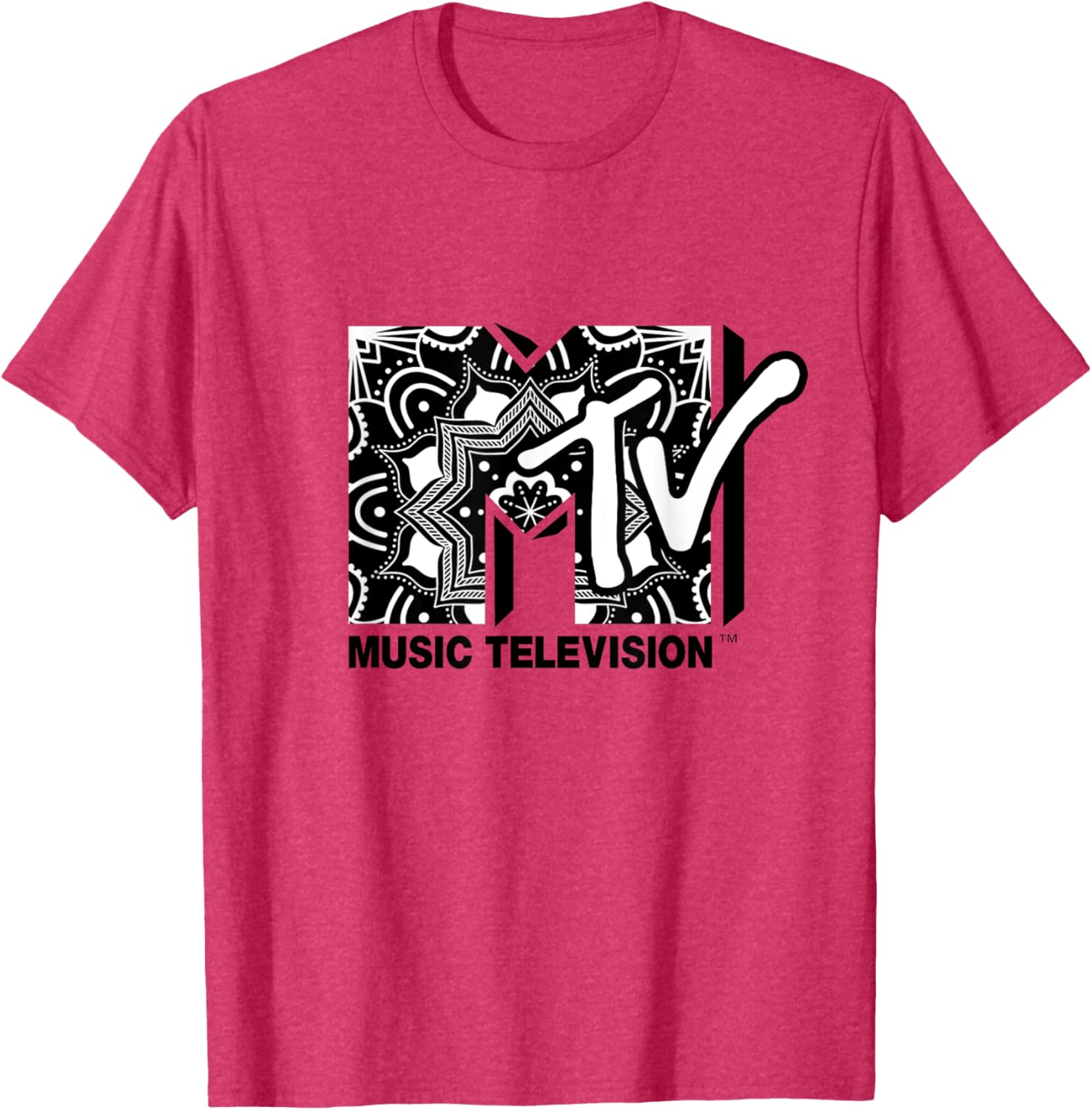 Mademark x MTV Mandala Black and White Logo T-Shirt for Trendy Style - 8