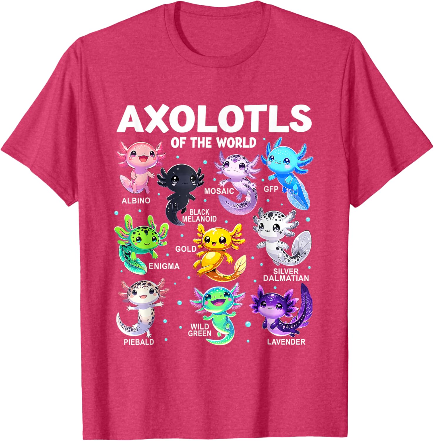 Kawaii Axolotl Graphic Tee Cute Animal T-Shirt for Axolotl Lovers - 12