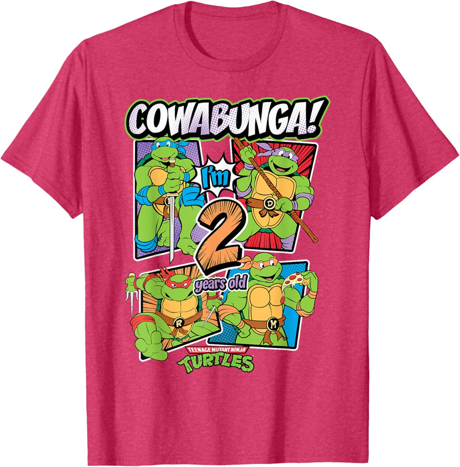 Cowabunga I'm 2 Years Old TMNT T-Shirt for Kids - Fun Birthday Apparel - 1