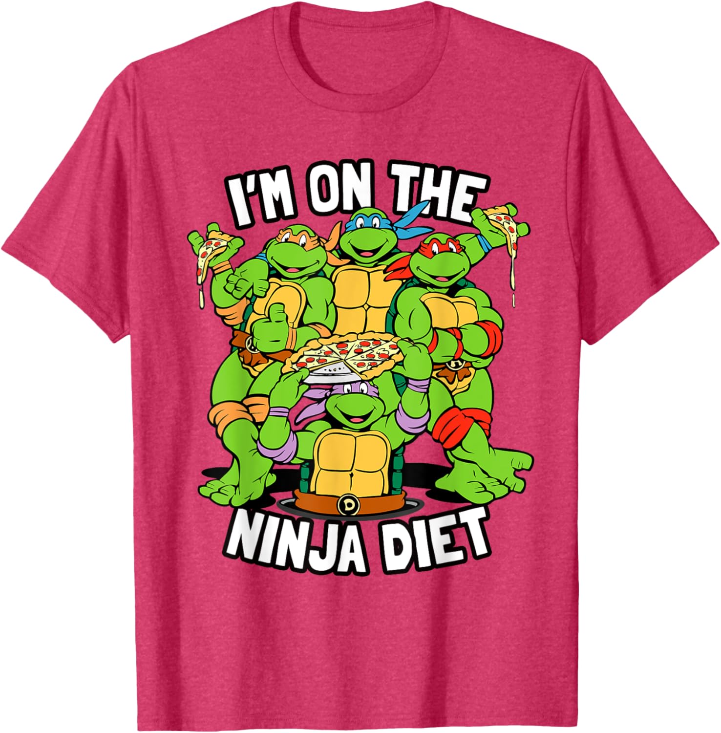Mademark TMNT Pizza T-Shirt I'm on the Ninja Diet Fun Graphic Tee - 20