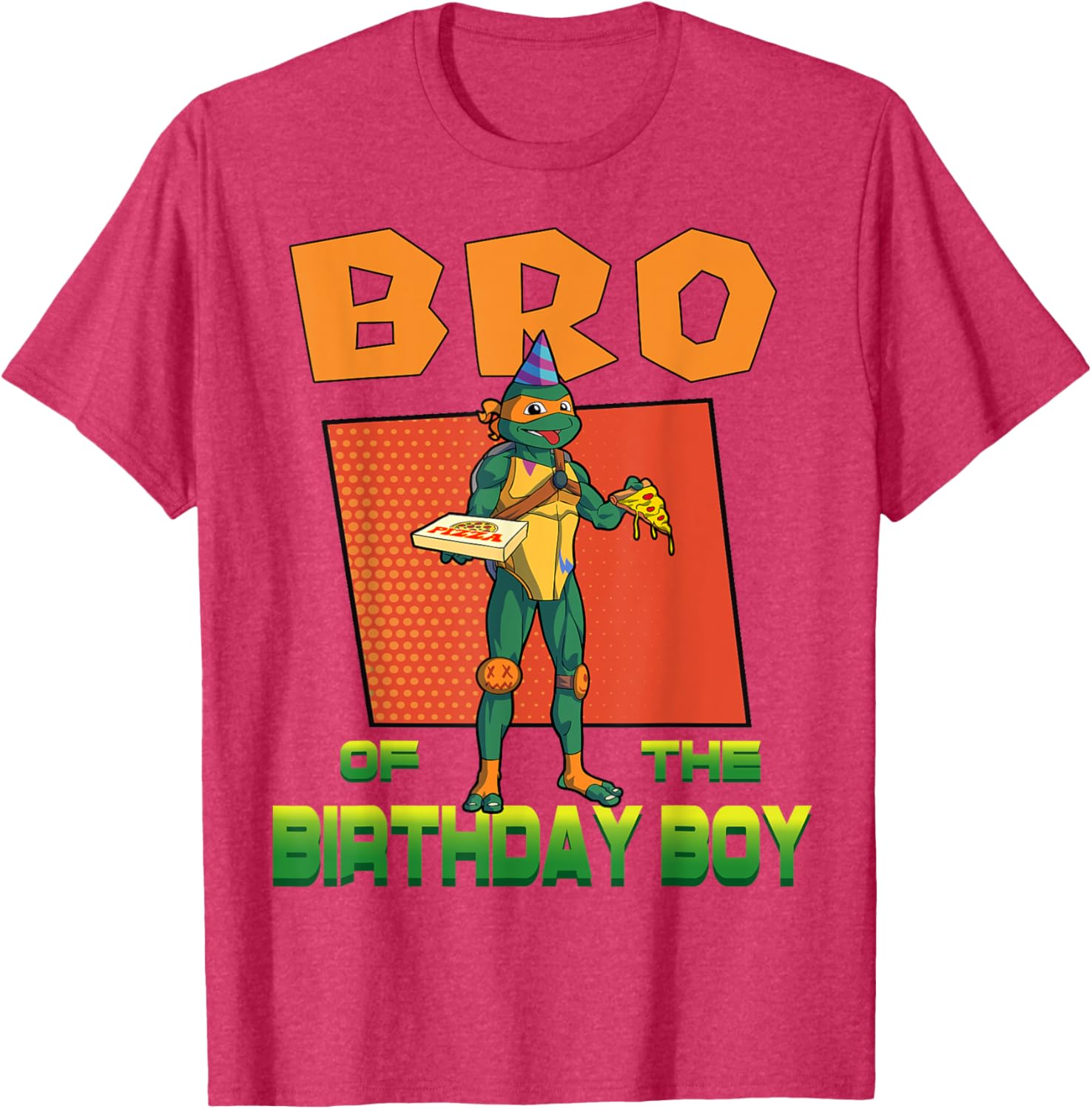 Mademark TMNT Mikey Birthday Boy Pizza Party T-Shirt for Kids - 12