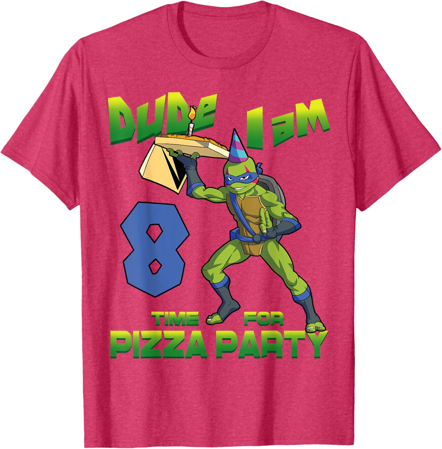 Mademark TMNT Leo Pizza Birthday T-Shirt for 8 Year Old Boys Fun Gift - 4