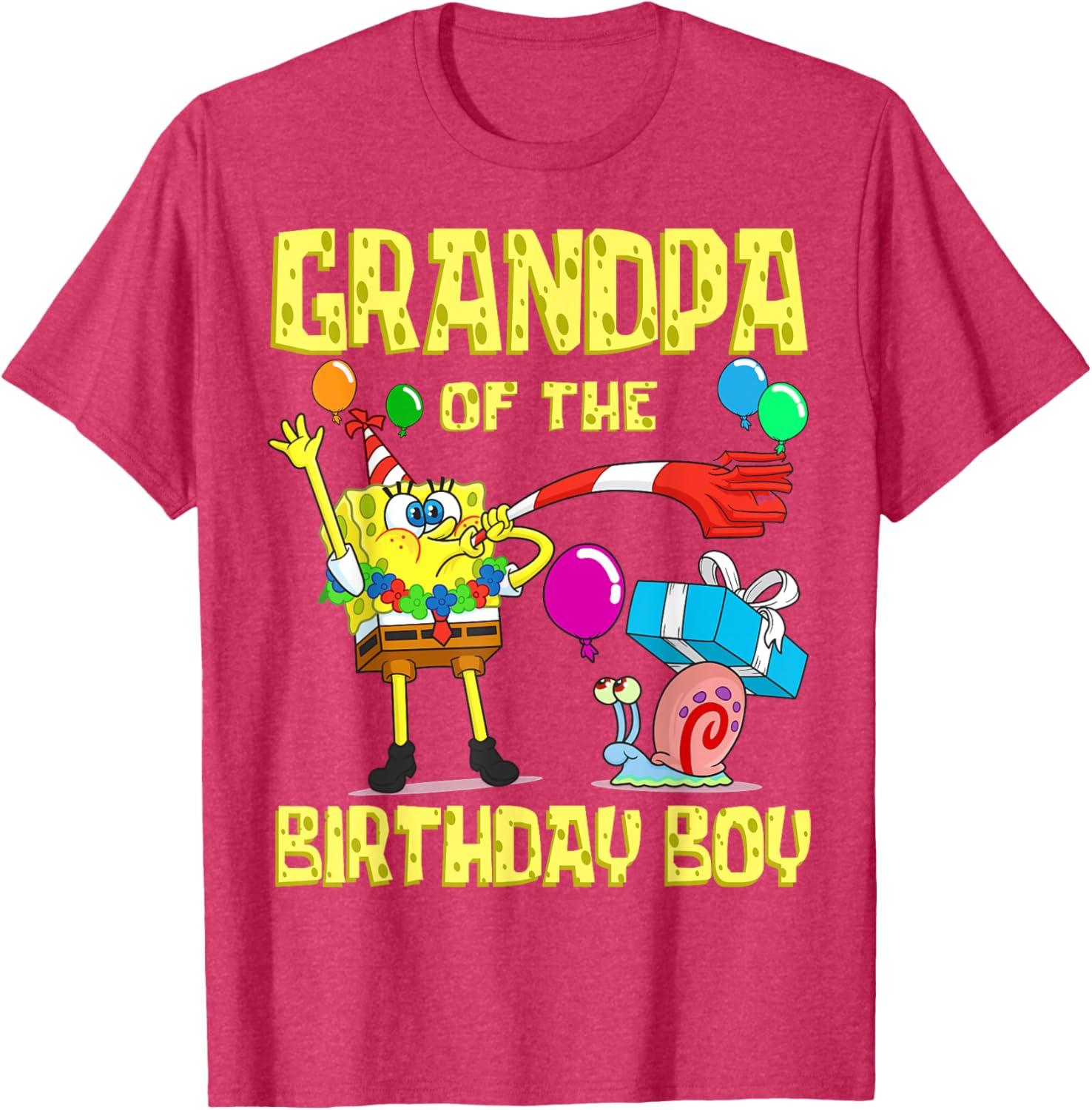 SpongeBob Grandpa of the Birthday Boy Theme Party T-Shirt for Kids - 12