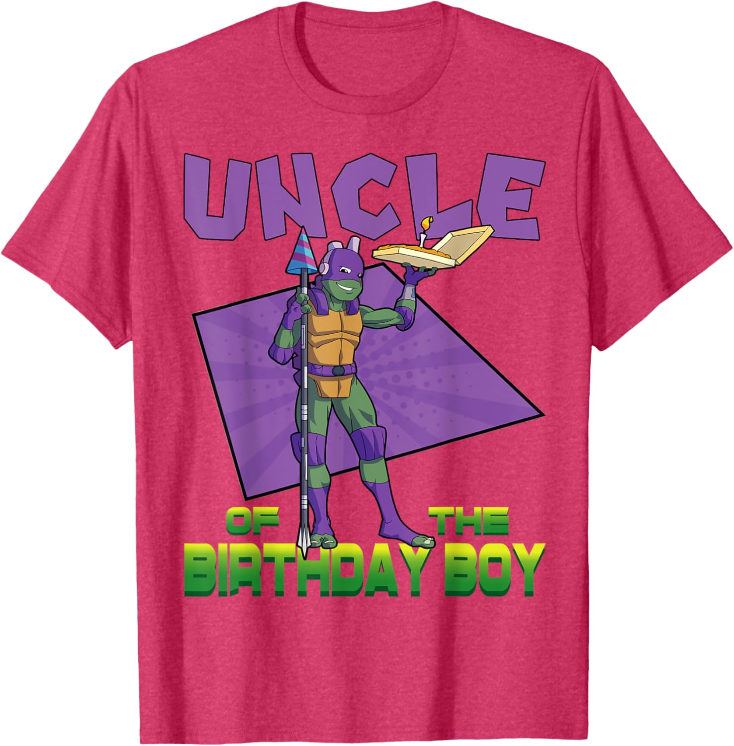 Mademark TMNT Donnie Uncle Birthday Boy Pizza Party T-Shirt for Kids - 24