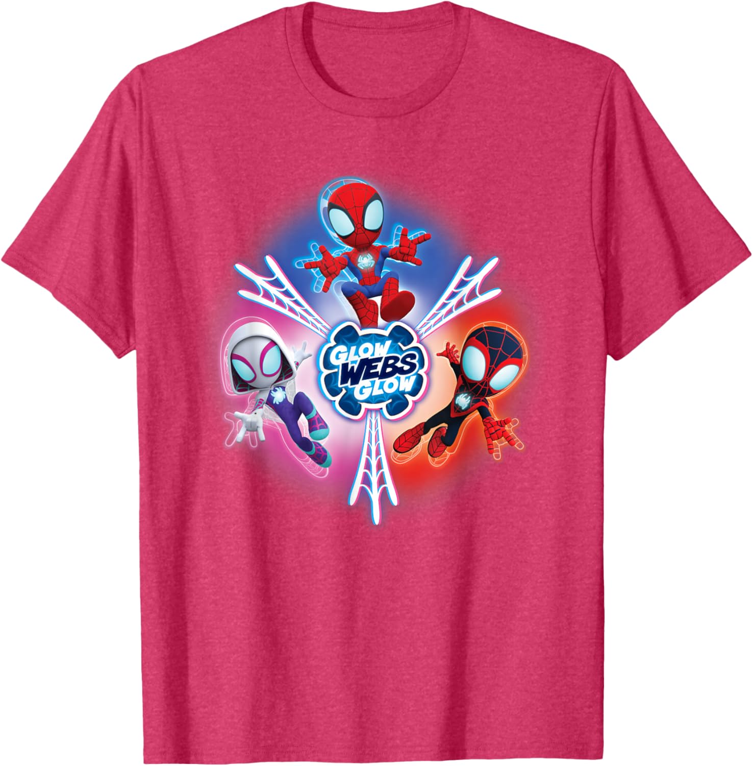 Marvel Spidey and Friends Glow Webs T-Shirt for Kids and Fans - 10