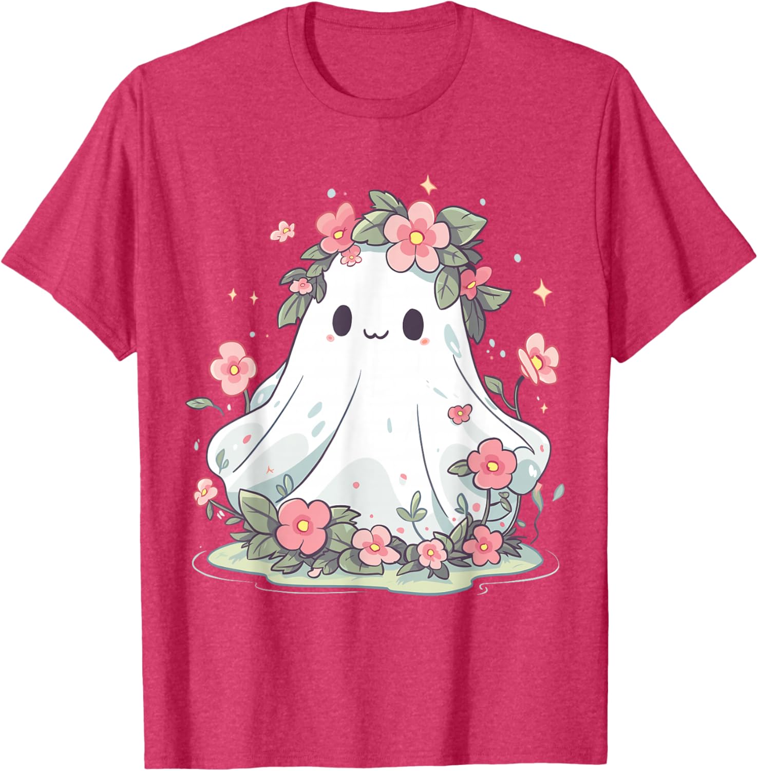 Floral Ghost Halloween Shirt for Girls and Women – Fun Costume T-Shirt - 16