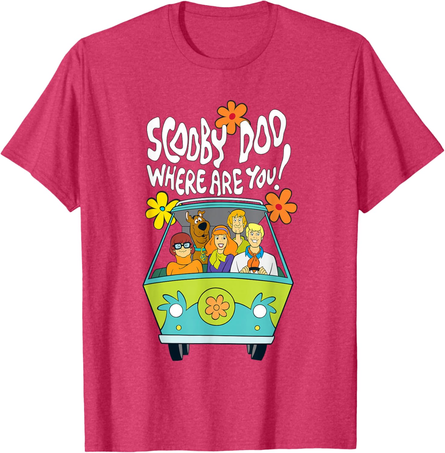 Scooby-Doo Vintage Mystery Machine Floral T-Shirt for Fun Style - 16