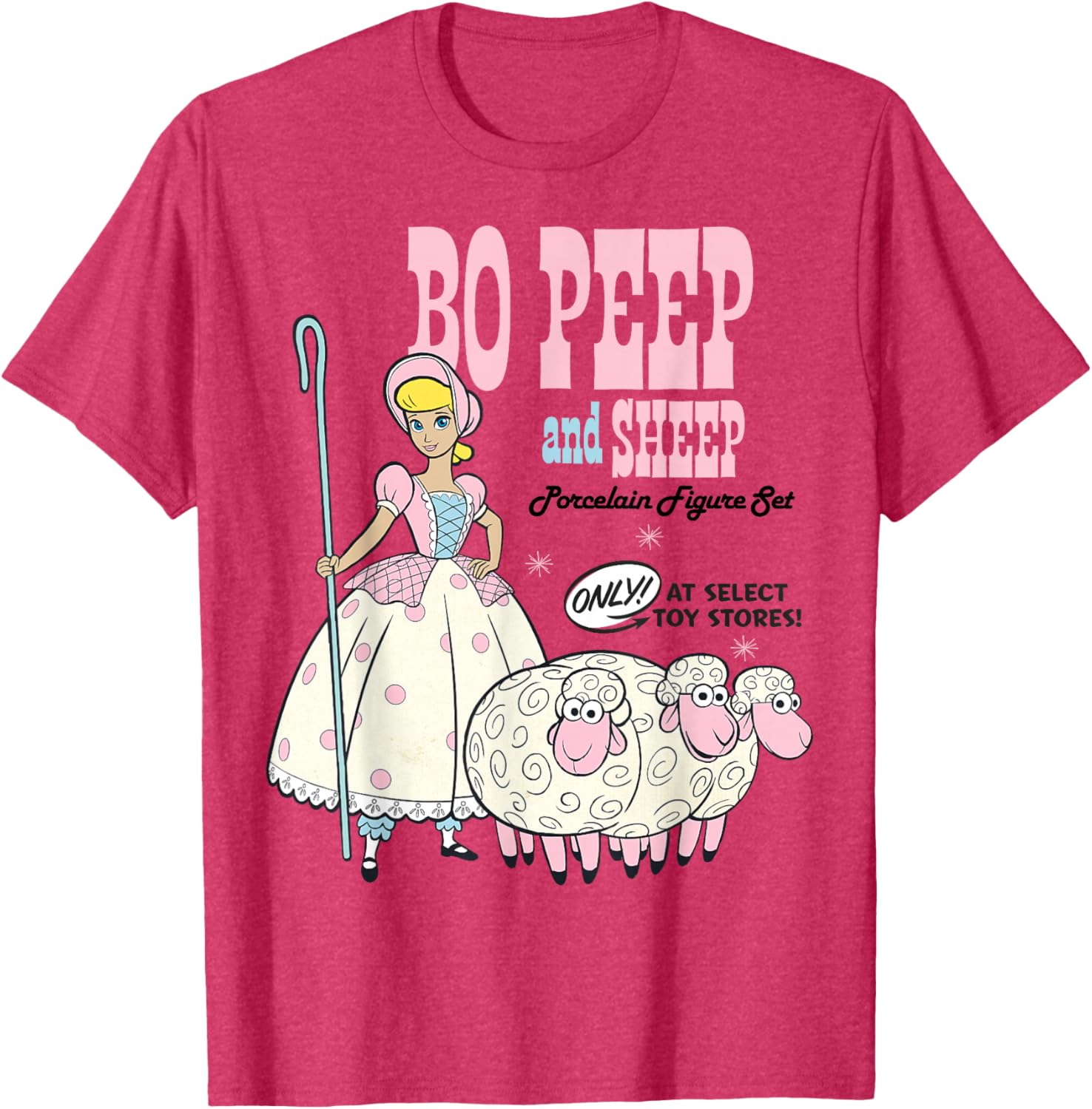 Disney Pixar Toy Story 4 Bo Peep T-Shirt Cute Sheep Graphic Tee - 1