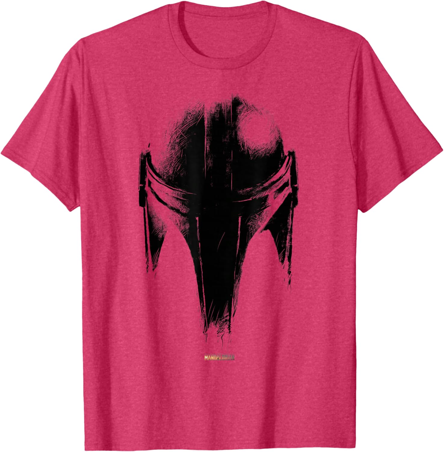 Star Wars The Mandalorian Dark Helmet Sketched T-Shirt for Fans - 1