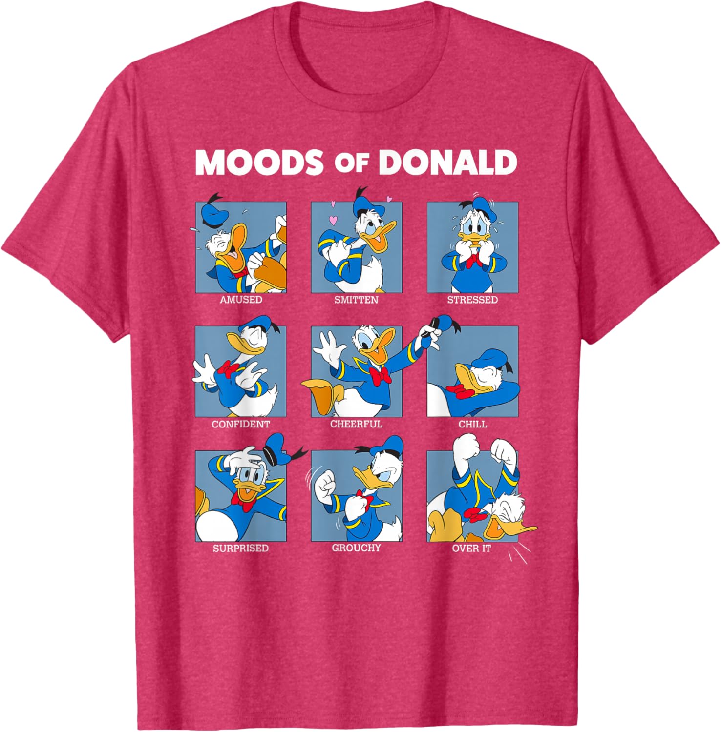 Mickey Mouse Donald Duck Mood Short Sleeve T-Shirt for Kids and Adults - 5